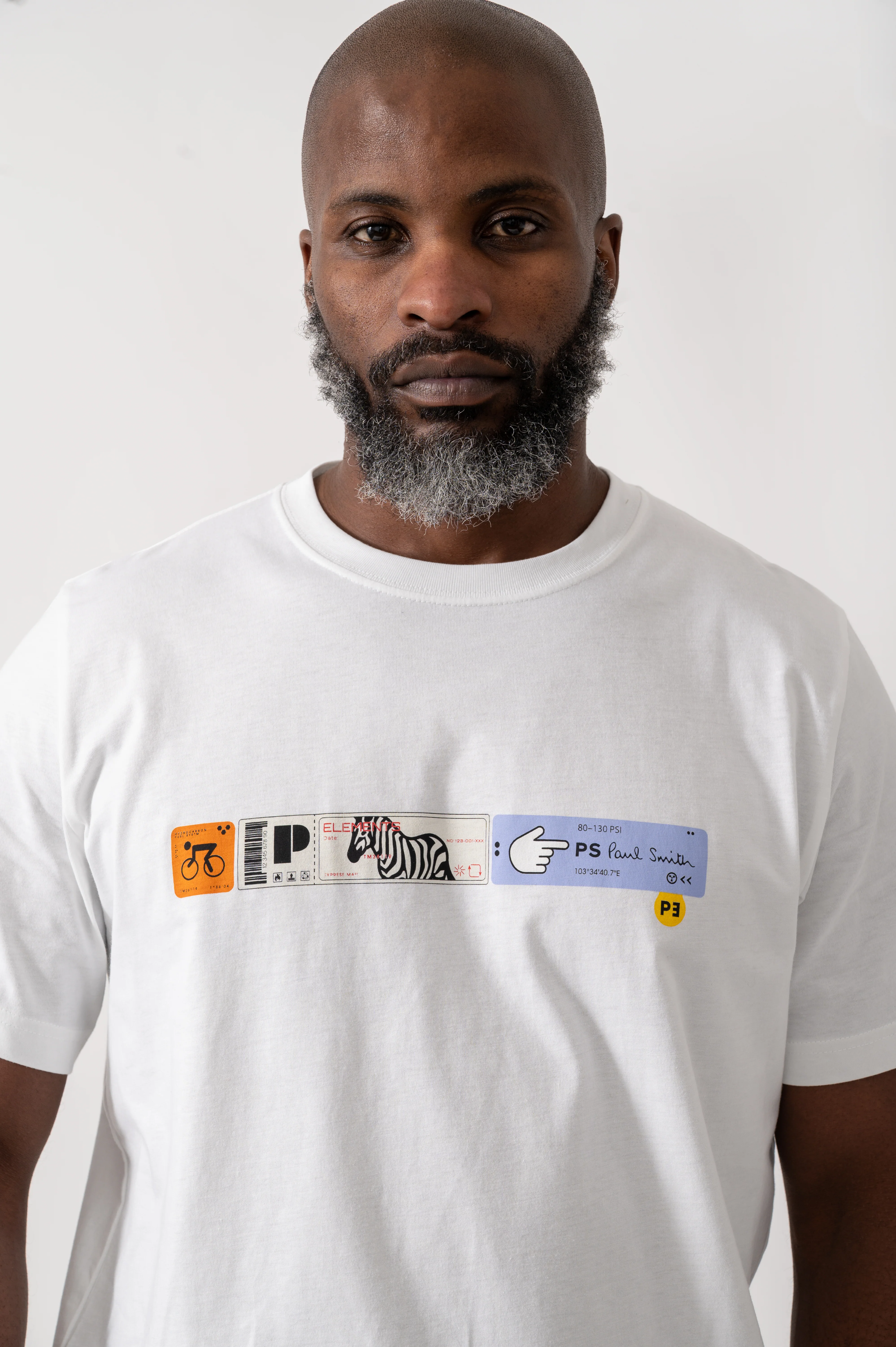 PS Paul Smith Mens Ticket Stub T-Shirt - 01 White - Image 3