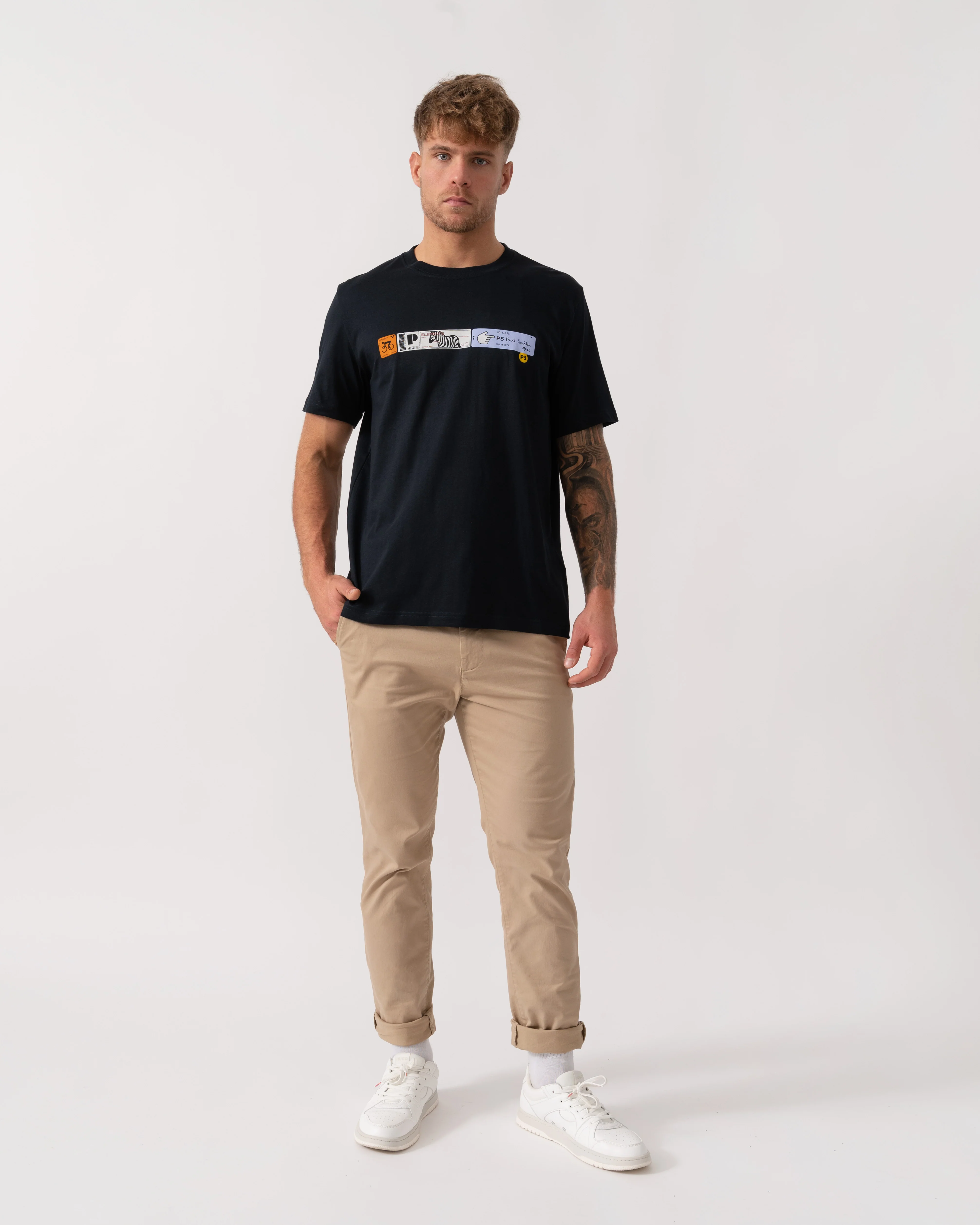 PS Paul Smith Mens Ticket Stub T-Shirt - 49 Blue - Image 2