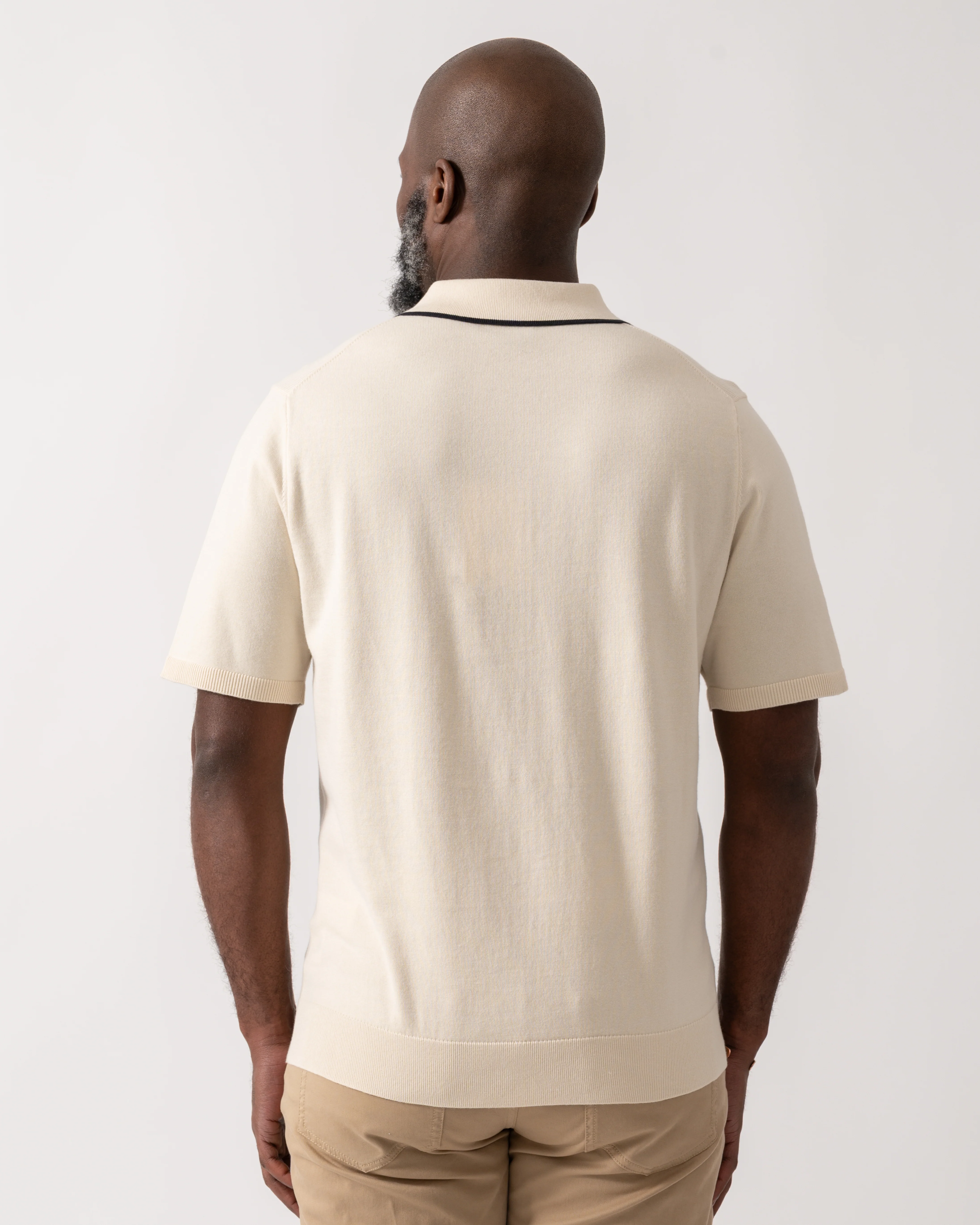 PS Paul Smith Mens Short Sleeve Knit Polo - 04 White - Image 4