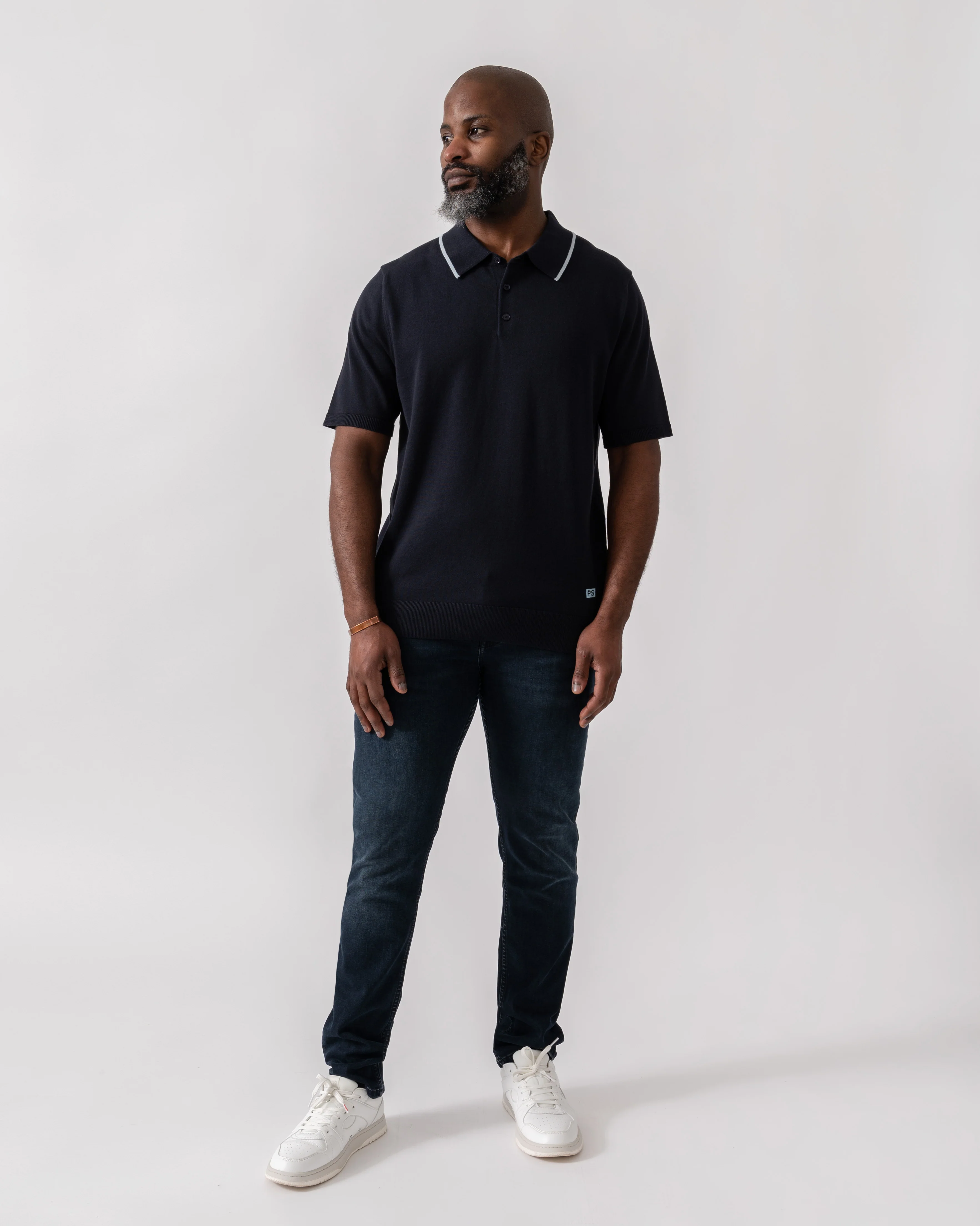 PS Paul Smith Mens Short Sleeve Knit Polo - 49 Blue - Image 2