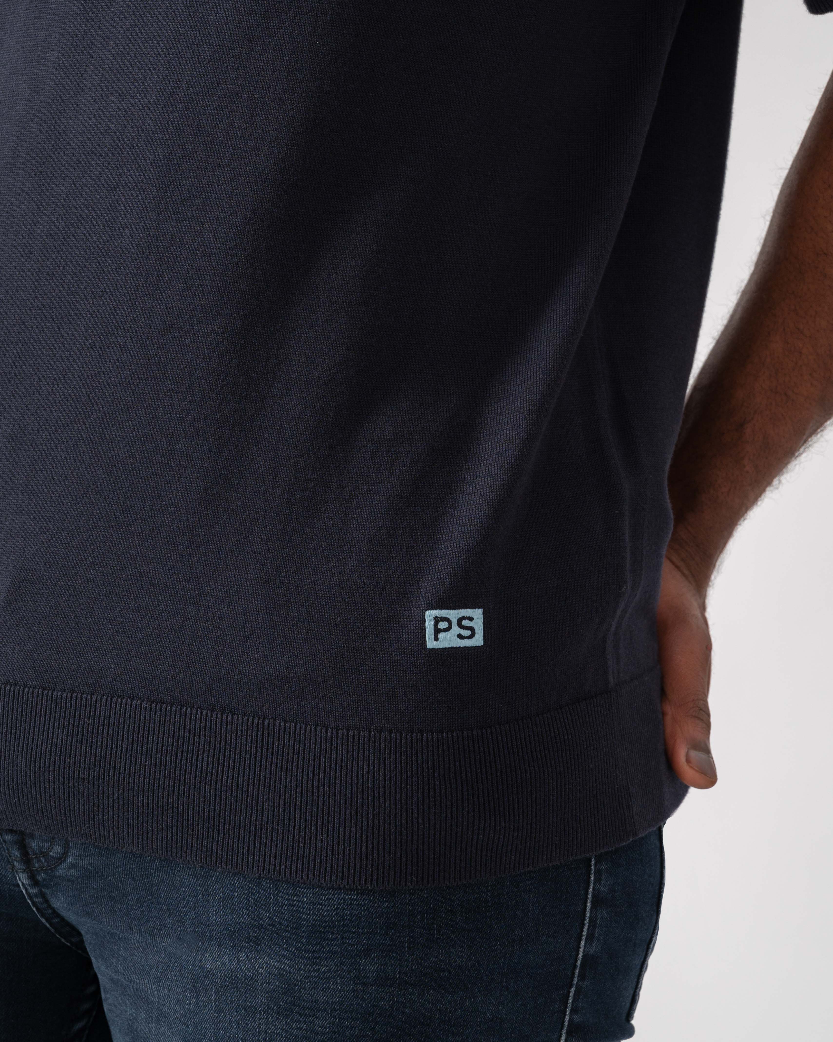 PS Paul Smith Mens Short Sleeve Knit Polo - 49 Blue - Image 4