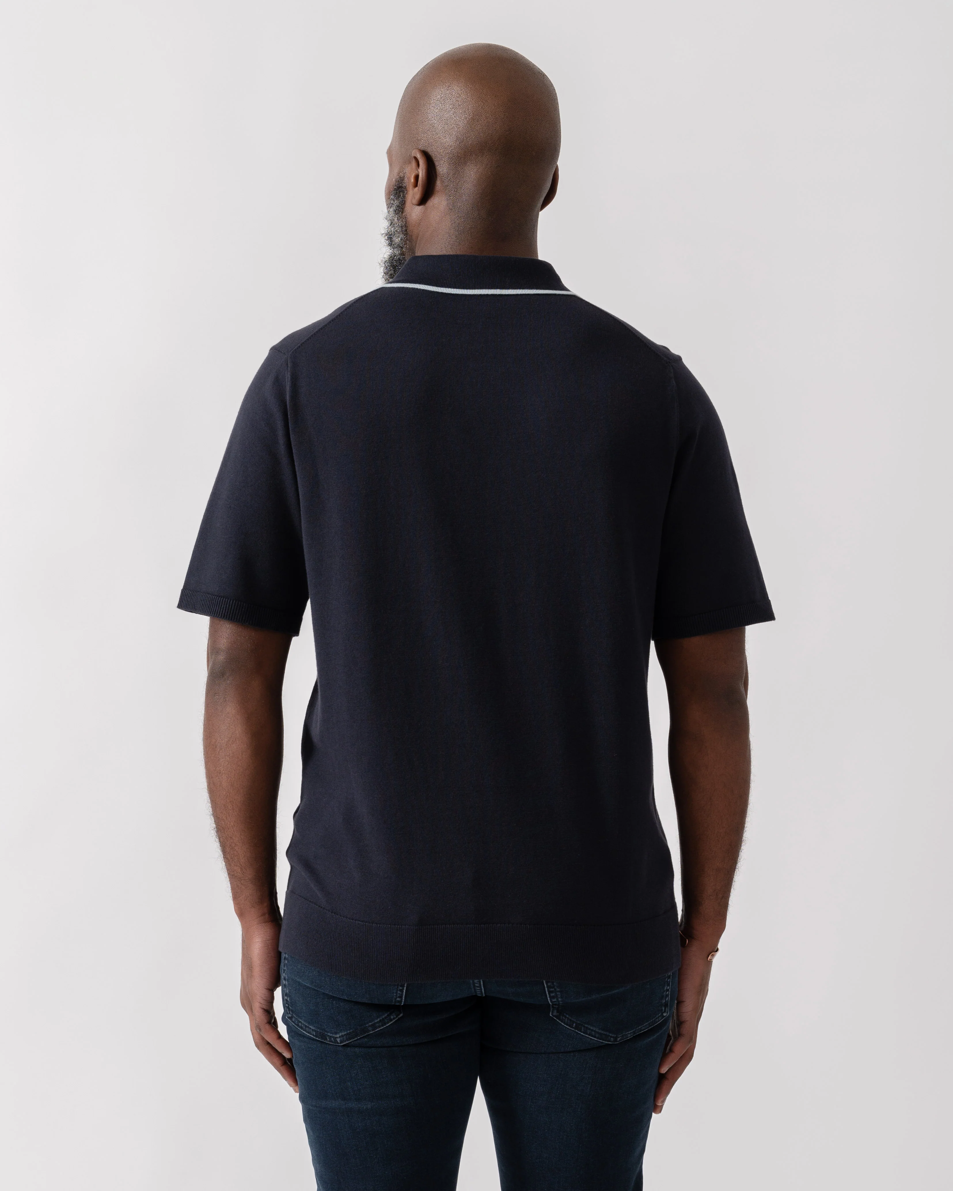 PS Paul Smith Mens Short Sleeve Knit Polo - 49 Blue - Image 5