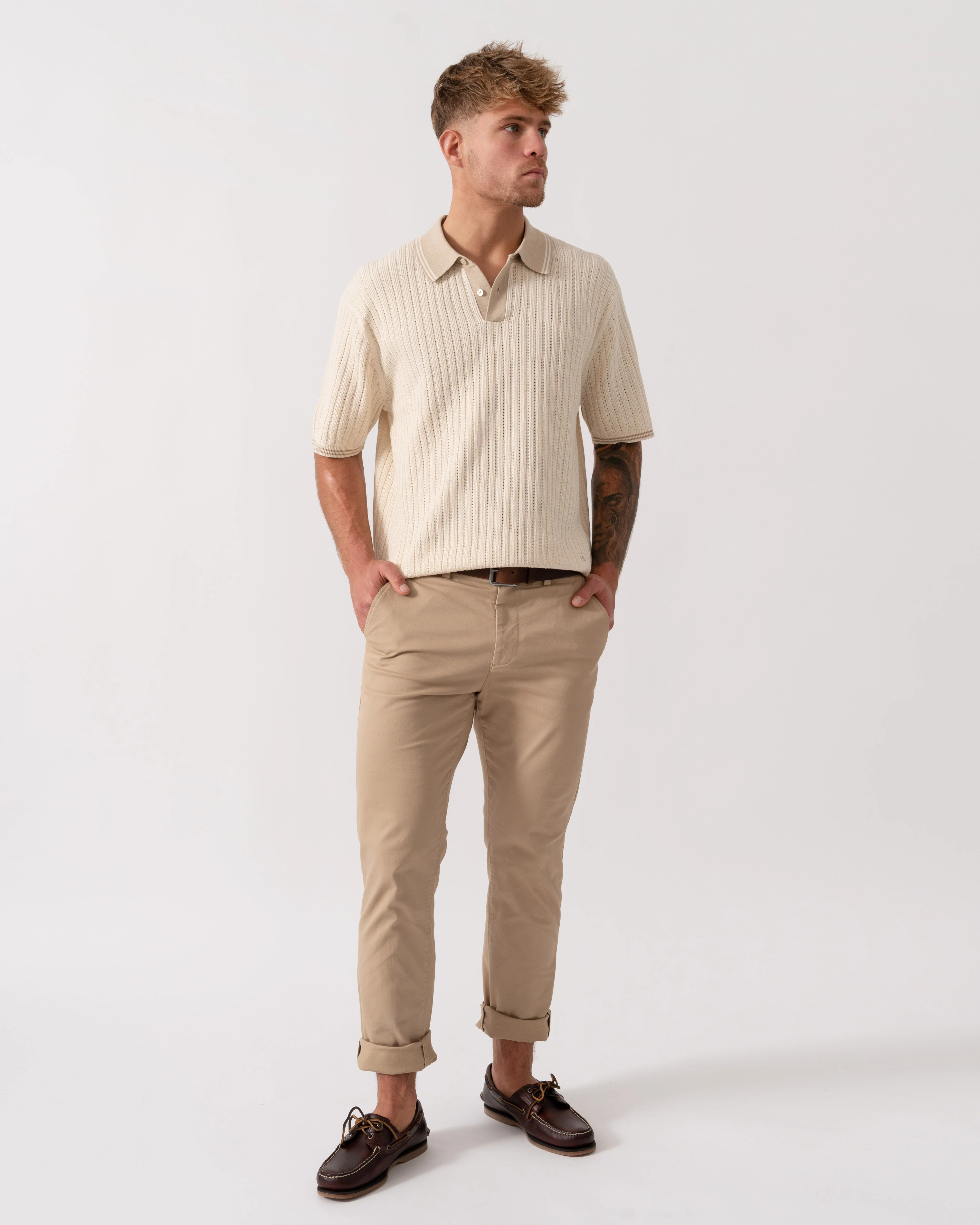 PS Paul Smith Mens Rib Knitted Polo - 04 White - Image 4