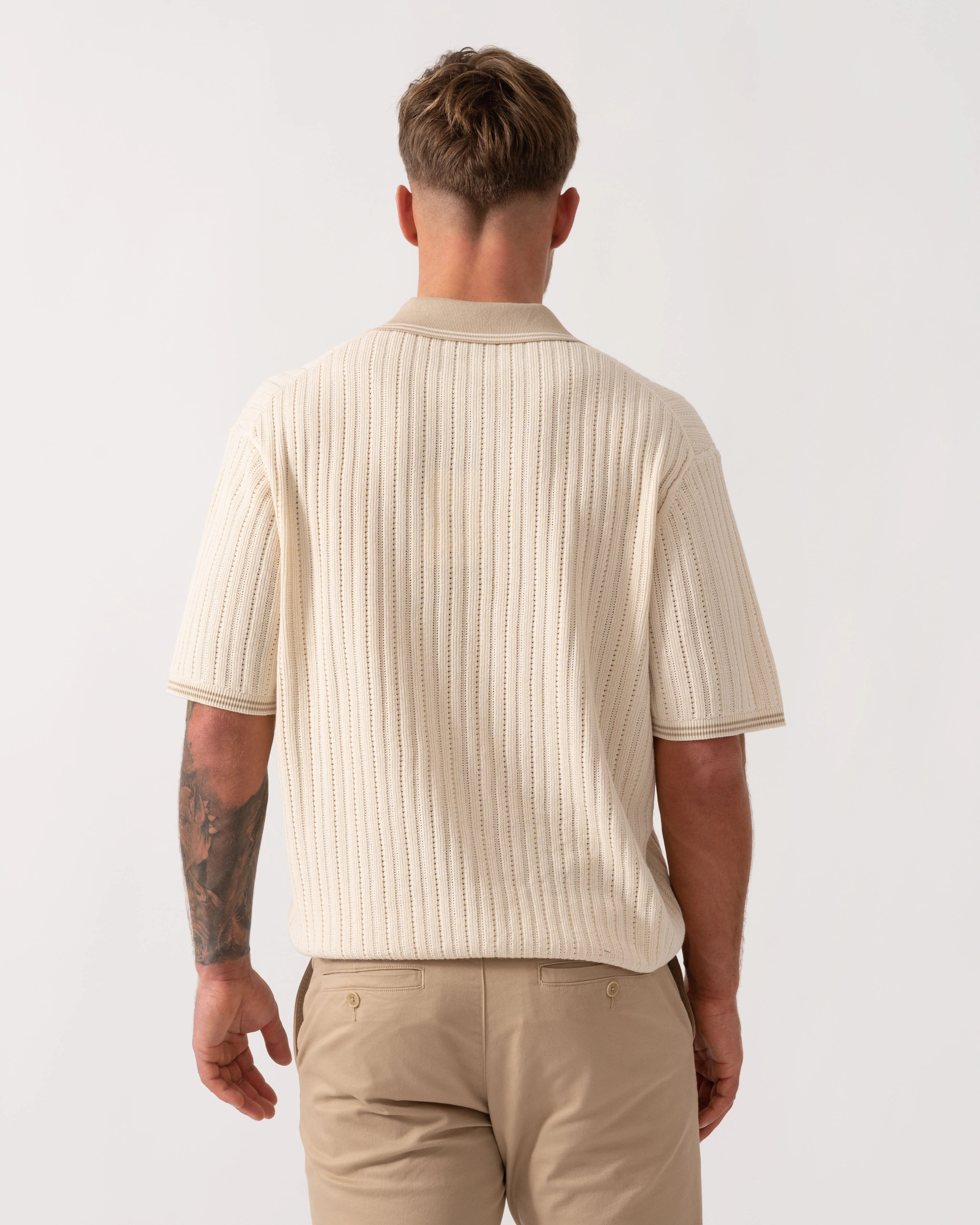 PS Paul Smith Mens Rib Knitted Polo - 04 White - Image 5