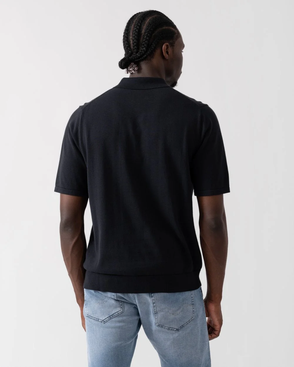 PS Paul Smith Mens Short Sleeve Knitted Polo Shirt With Zebra Badge - Image 3