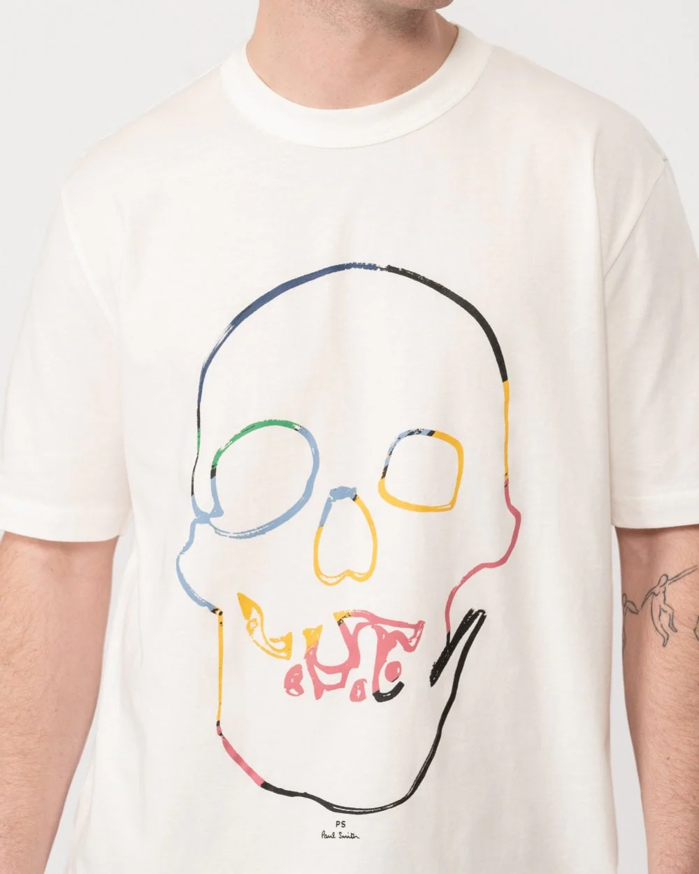 PS Paul Smith Mens Short Sleeve Linear Skull T-Shirt - Image 2