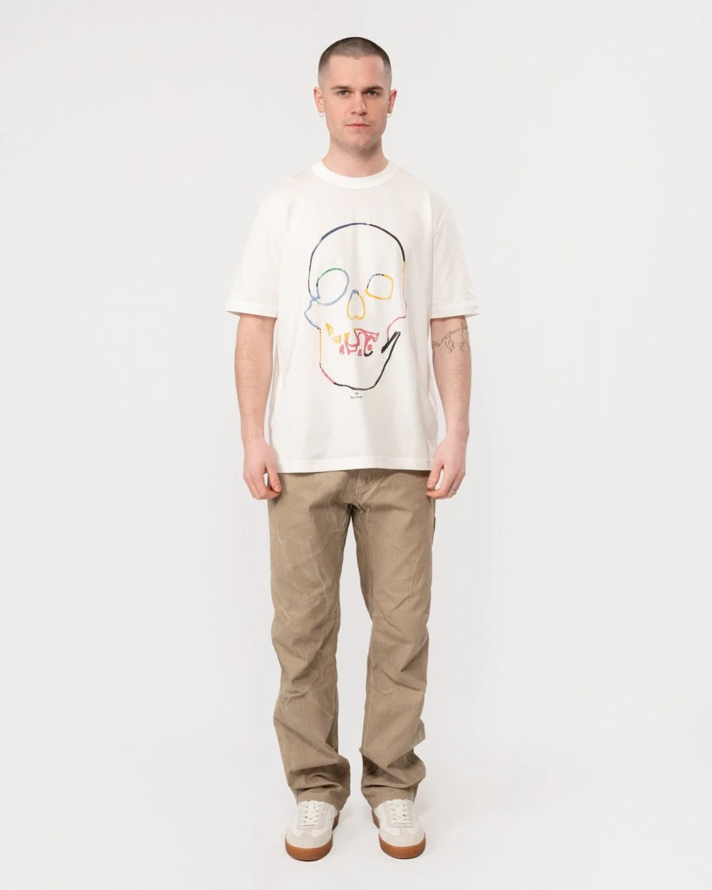 PS Paul Smith Mens Short Sleeve Linear Skull T-Shirt - Image 3