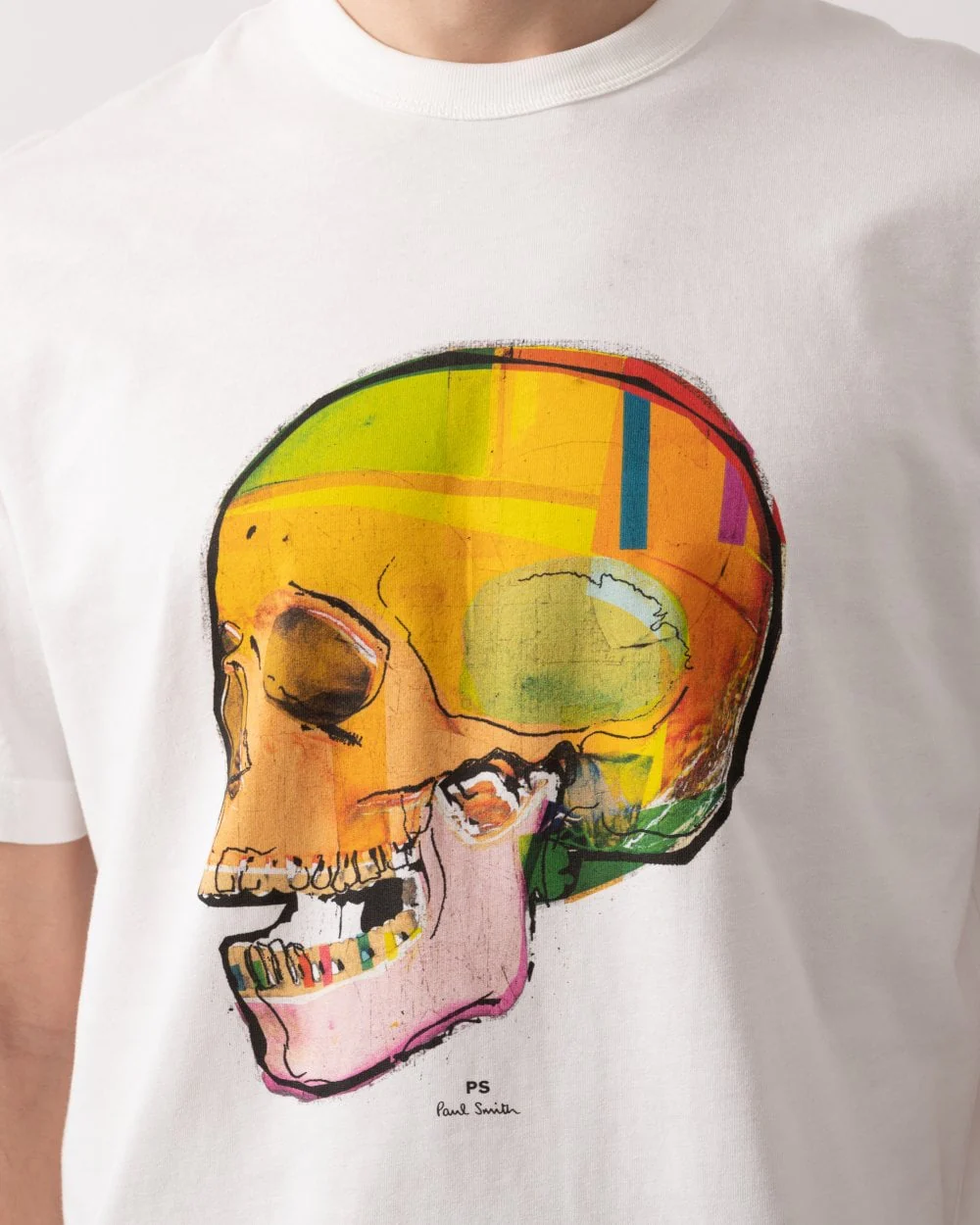 PS Paul Smith Mens Short Sleeve Skull T-Shirt - 02 Off White - Image 2