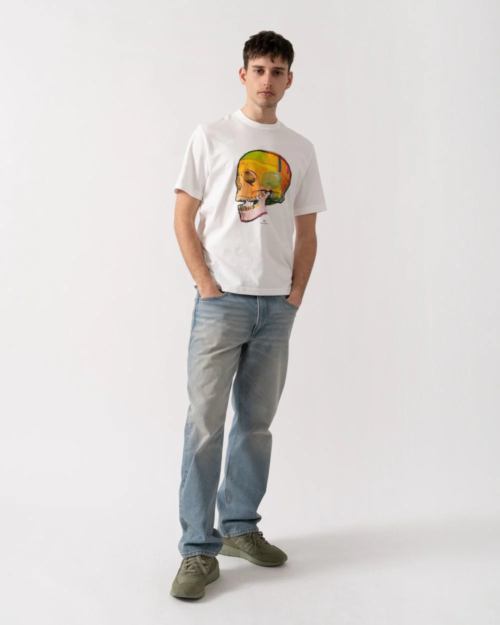 PS Paul Smith Mens Short Sleeve Skull T-Shirt - 02 Off White - Image 3