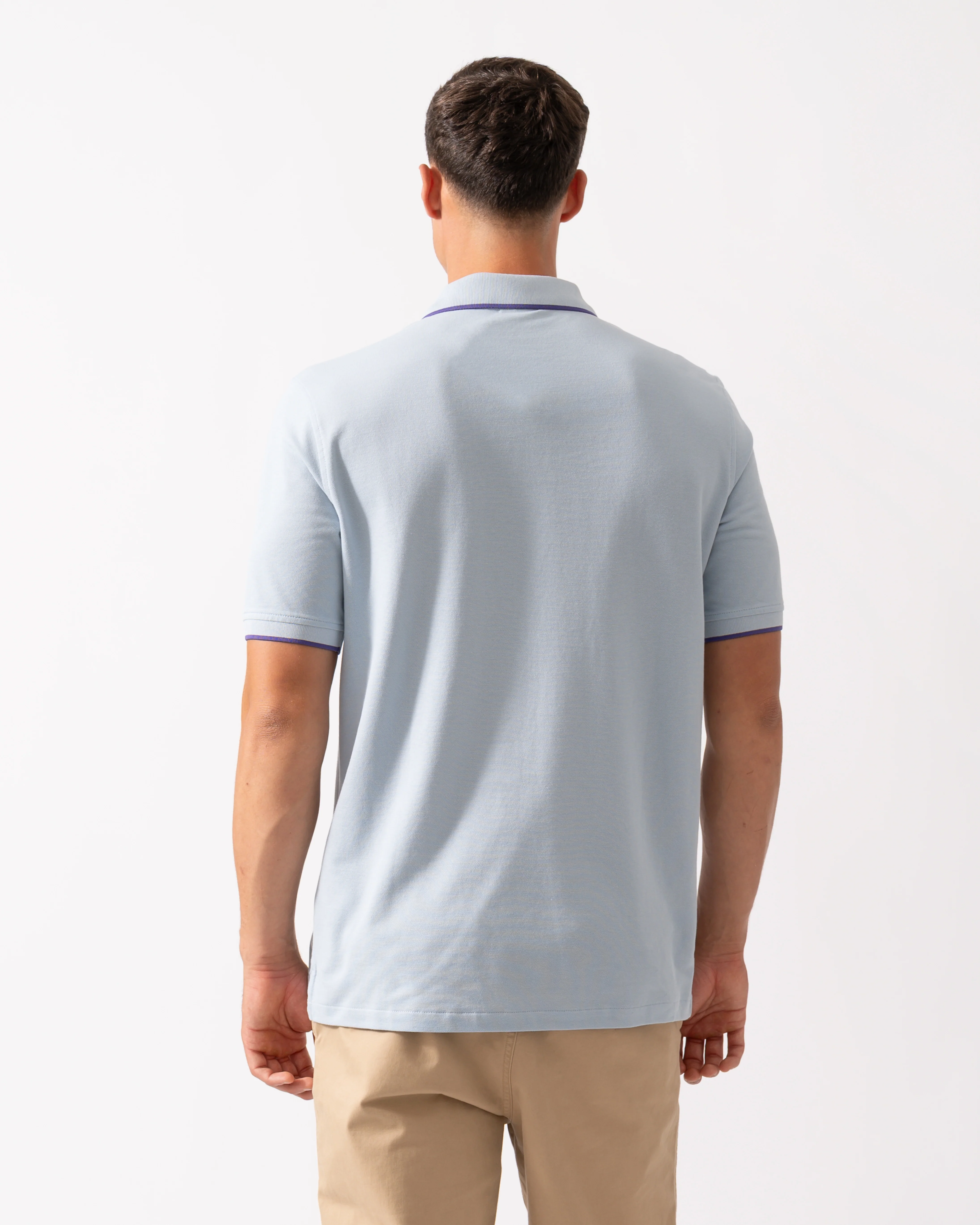 PS Paul Smith Mens Short Sleeve Zebra Badge Polo - 40C Light Blue - Image 4