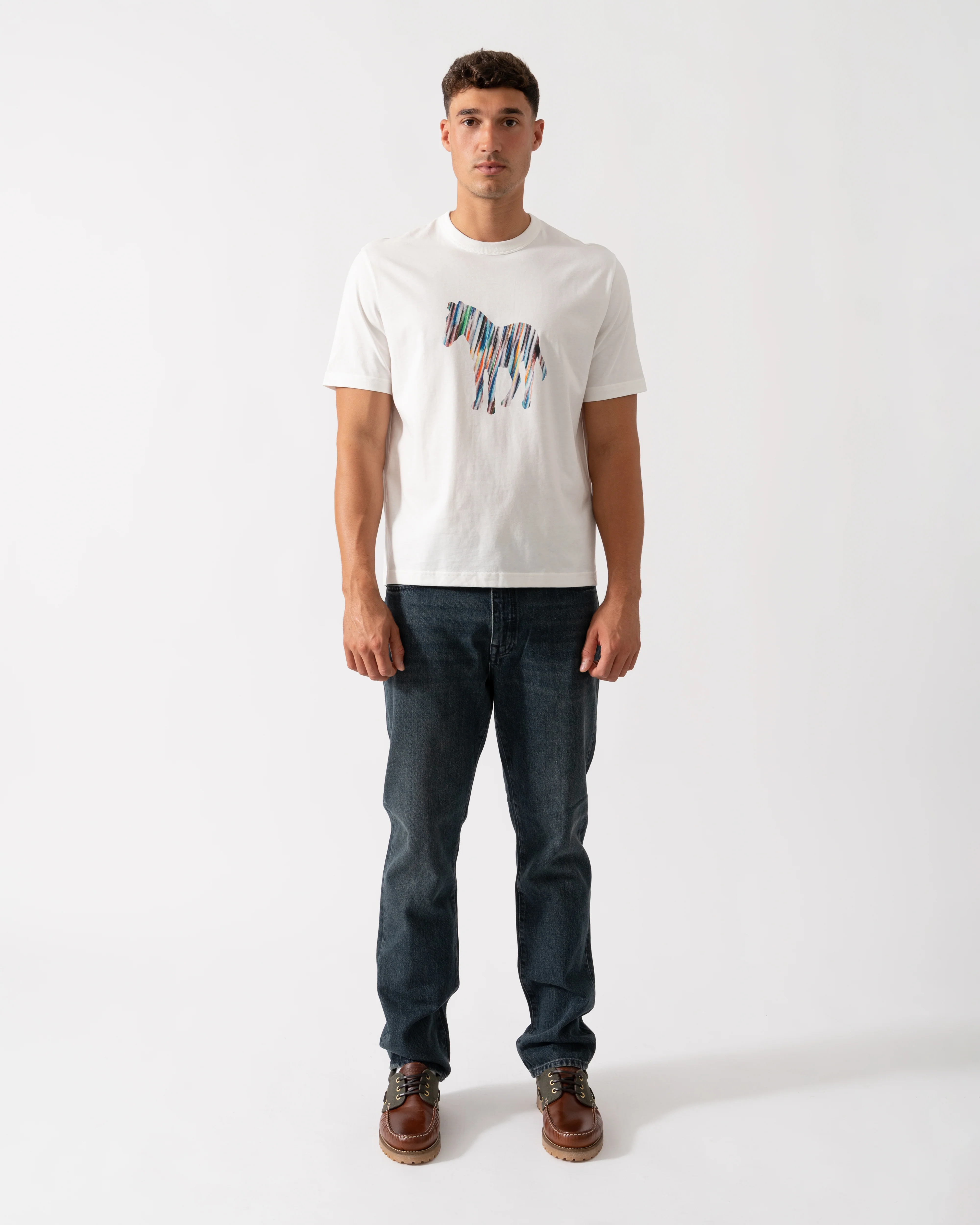 PS Paul Smith Mens Short Sleeve Zebra Col Stripe T-Shirt - 02 Off White - Image 3