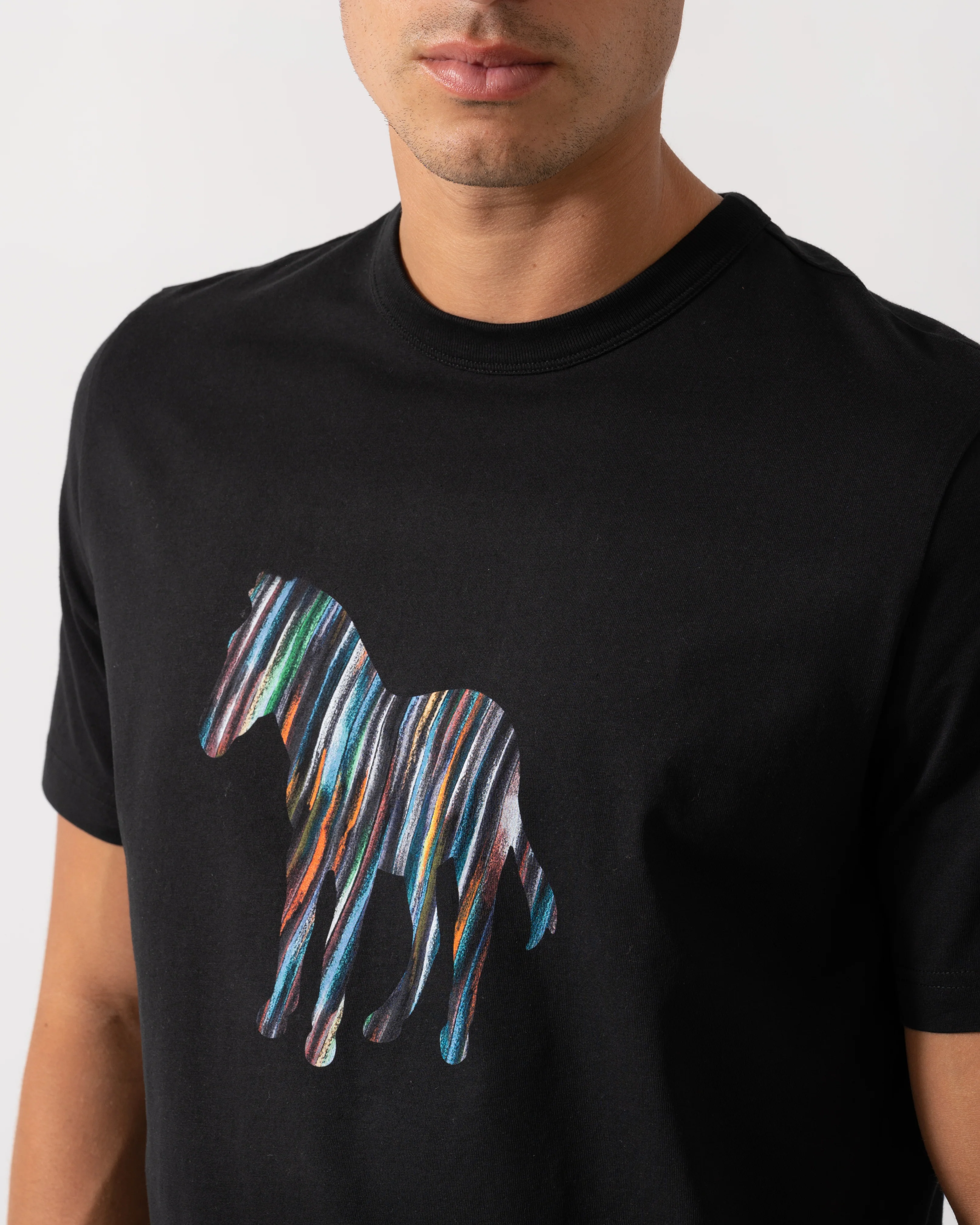 PS Paul Smith Mens Short Sleeve Zebra Col Stripe T-Shirt - 79 Black - Image 2