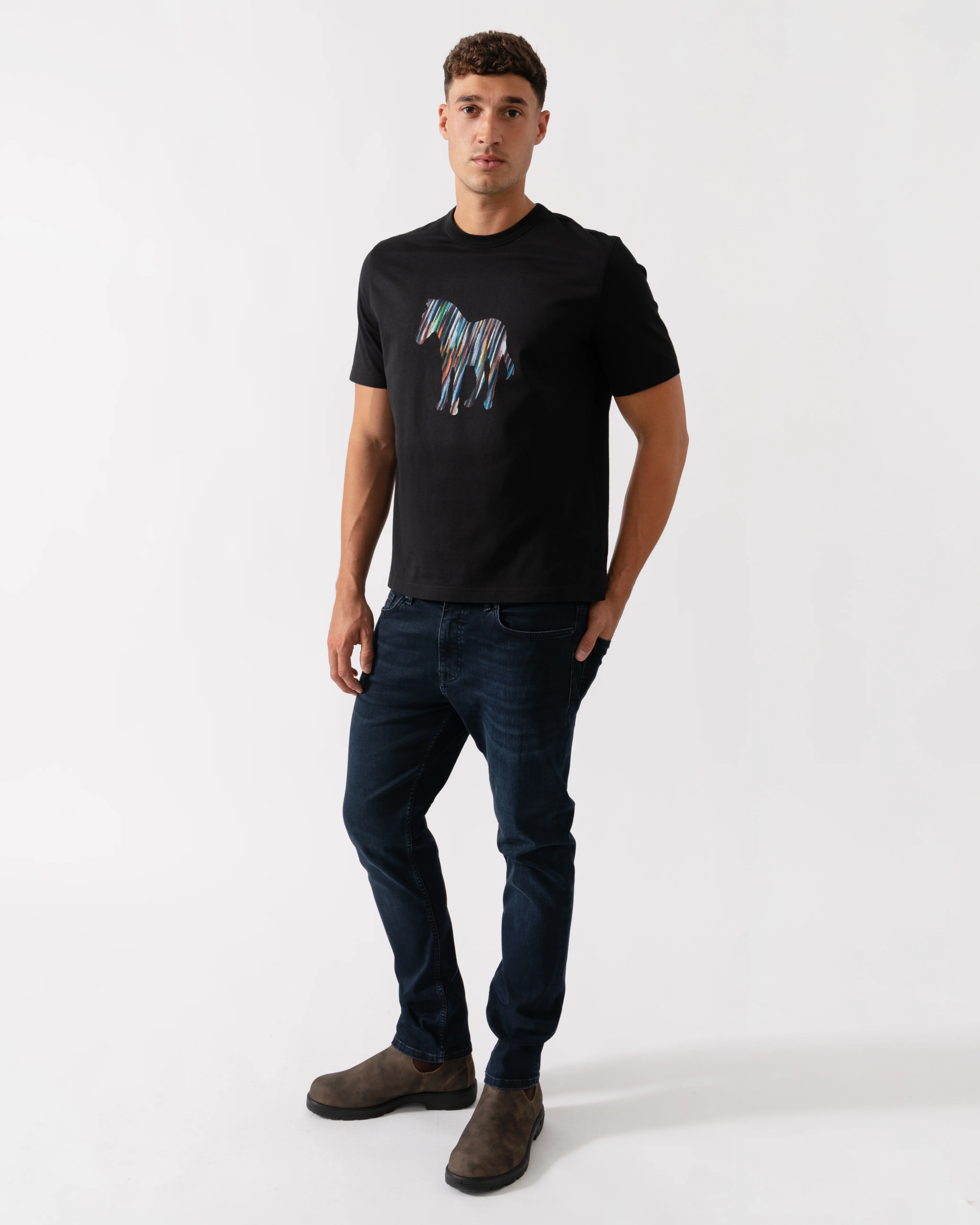 PS Paul Smith Mens Short Sleeve Zebra Col Stripe T-Shirt - 79 Black - Image 3