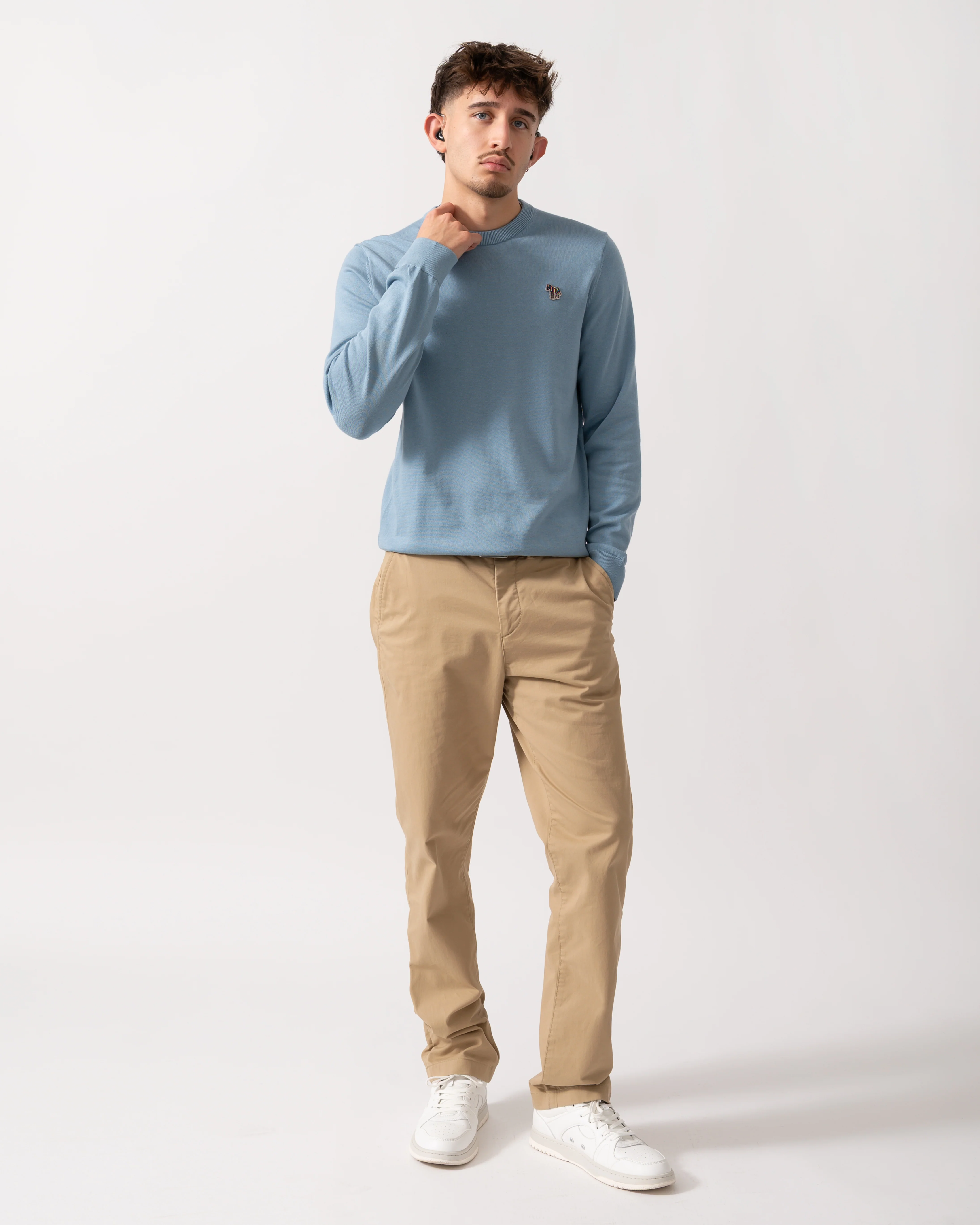 PS Paul Smith Mens Zebra Badge Crew Neck Sweater- 41A Blue - Image 3