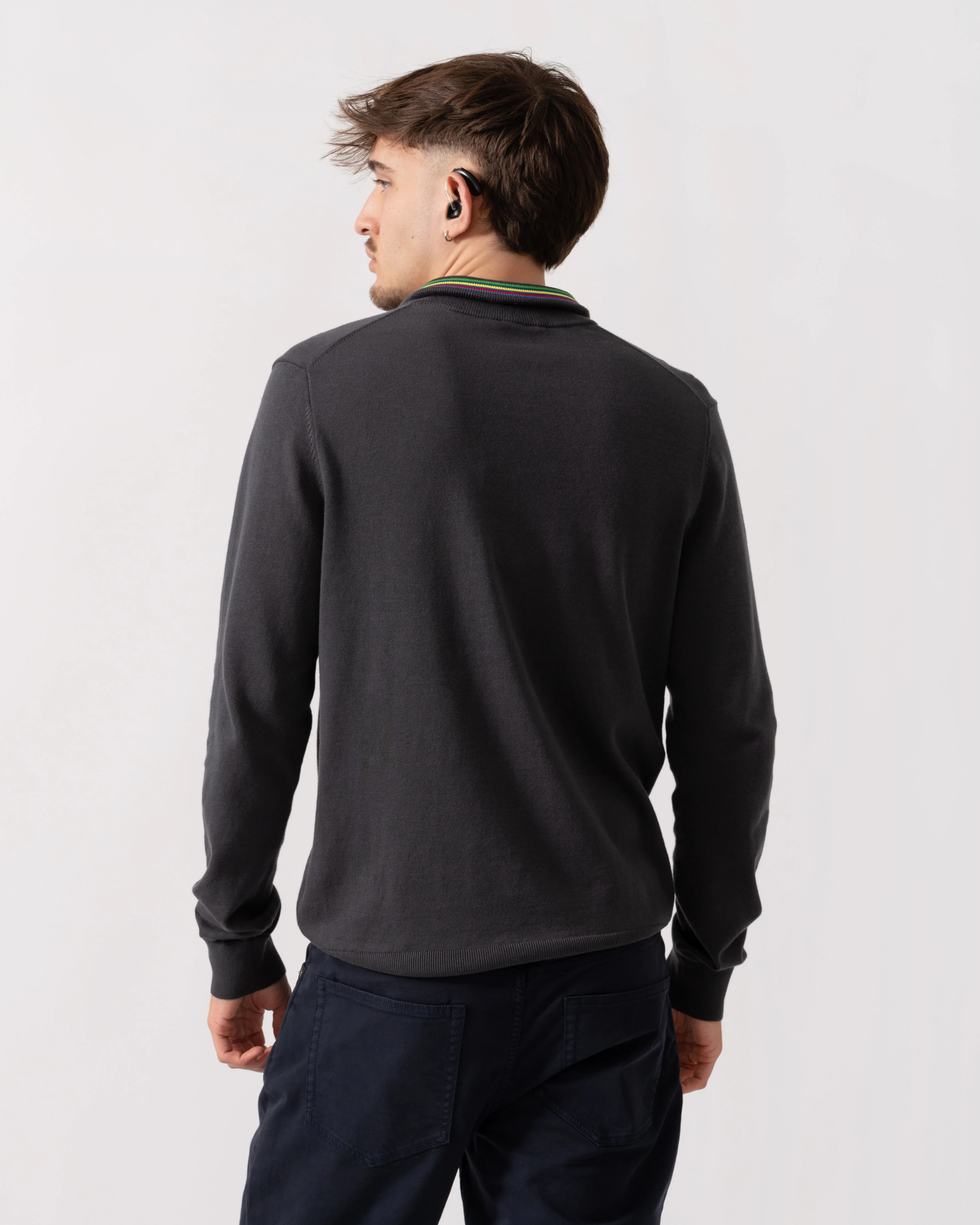 PS Paul Smith Mens Sweater Zip Neck Zeb Bad - 76 Grey - Image 4