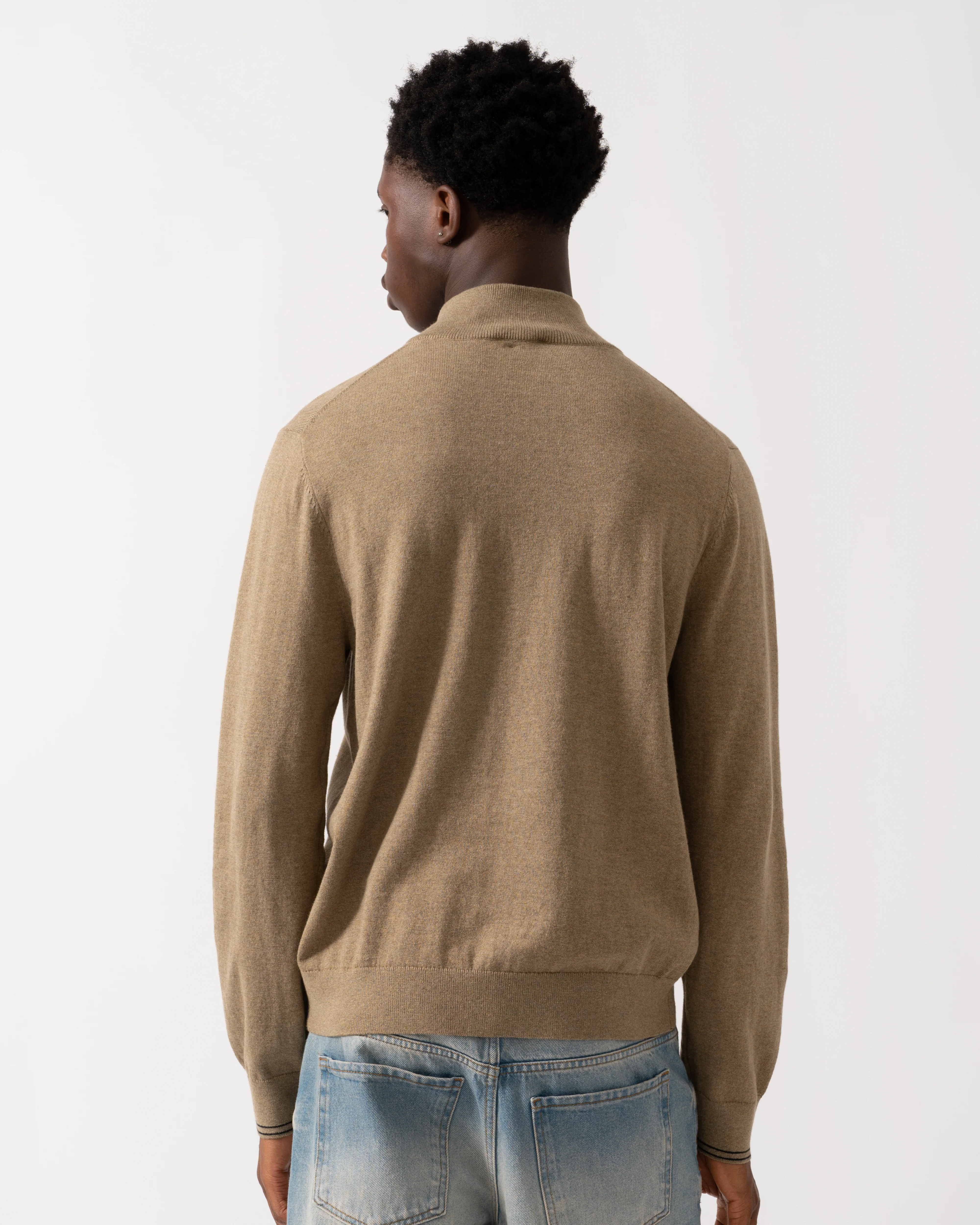 PS Paul Smith Mens Zebra Badge 1/4 Zip Jumper - 64 Camel - Image 4