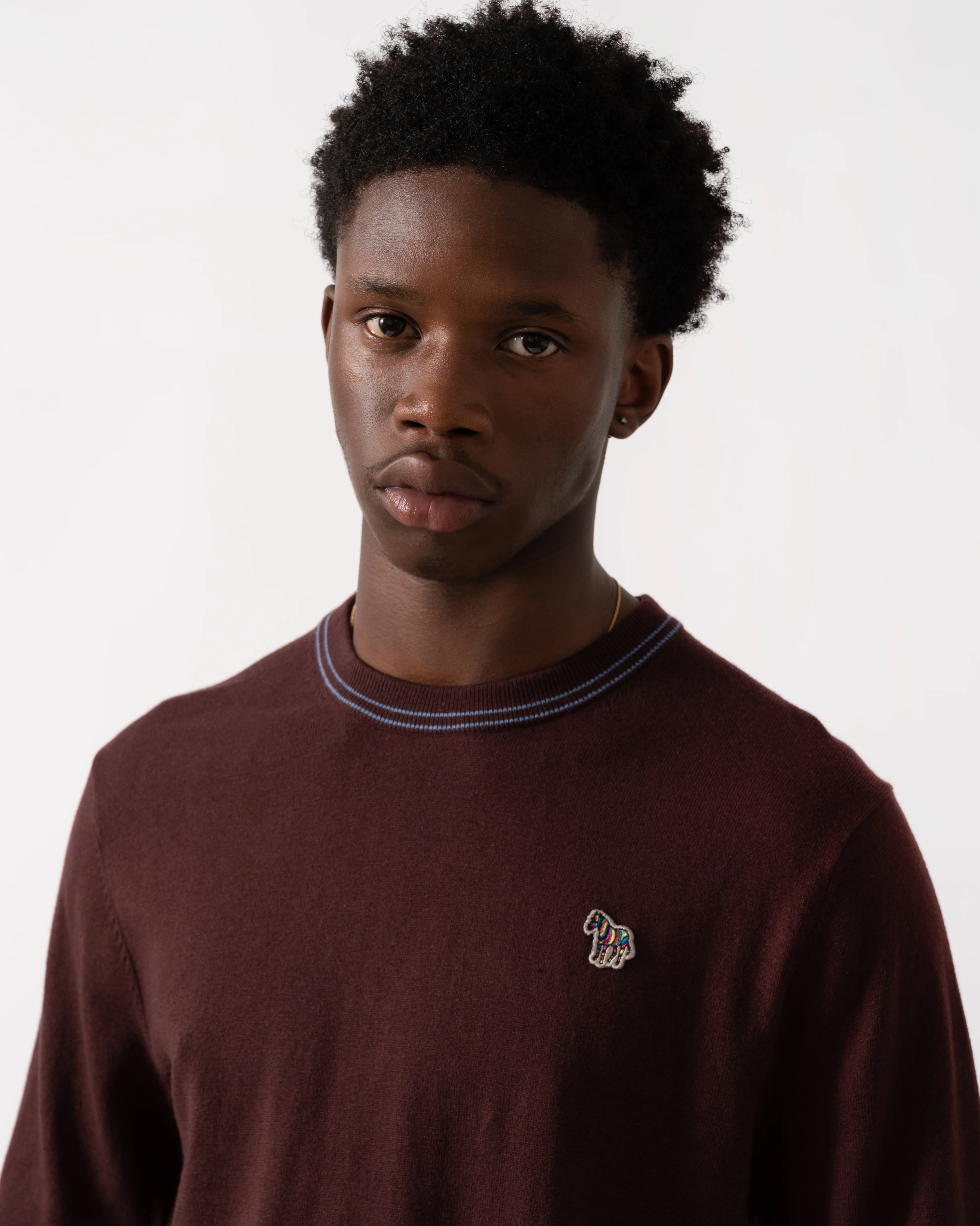 PS Paul Smith Mens Zebra Badge Crew Neck Jumper - 29 Very Dark Red - Image 2