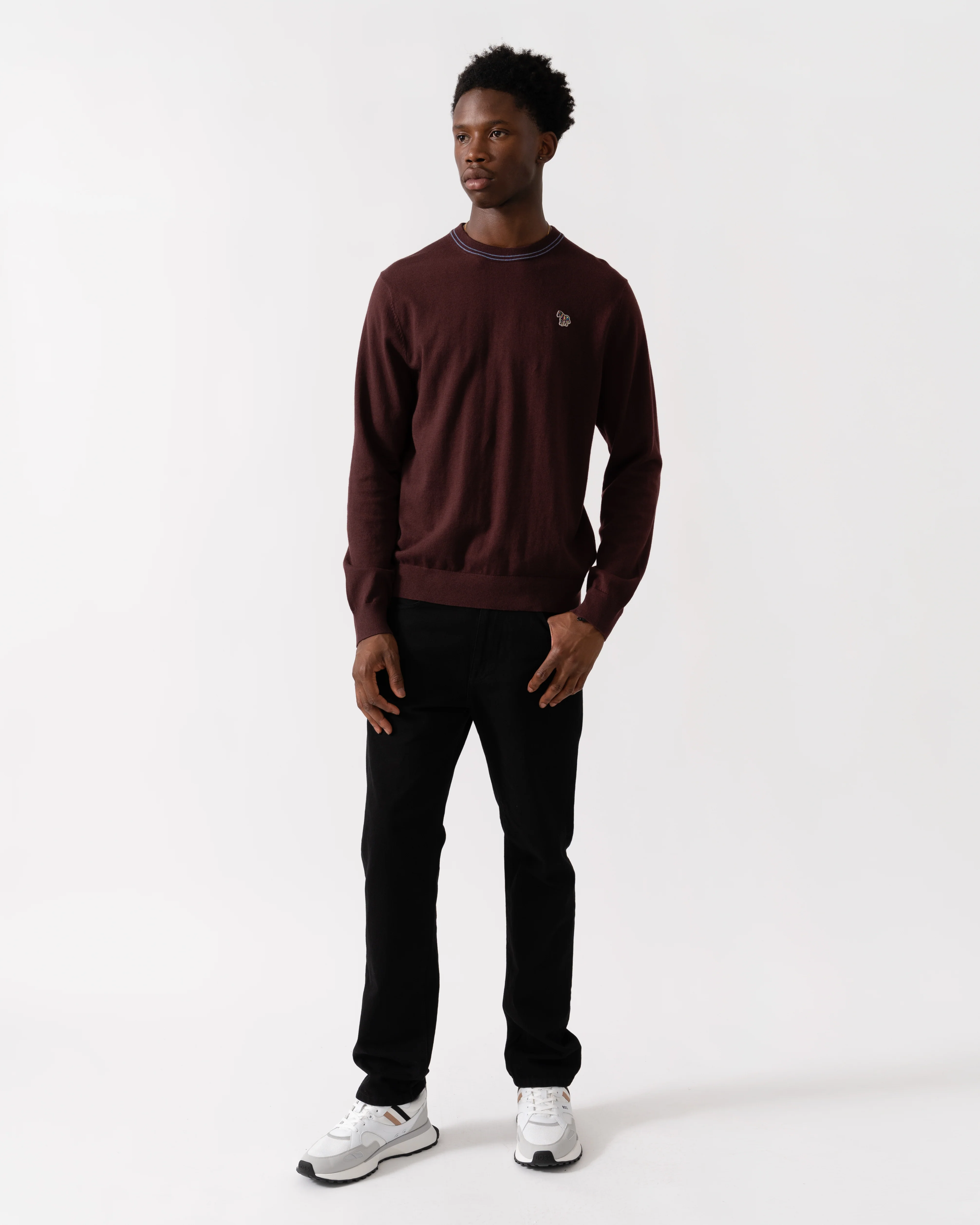PS Paul Smith Mens Zebra Badge Crew Neck Jumper - 29 Very Dark Red - Image 3