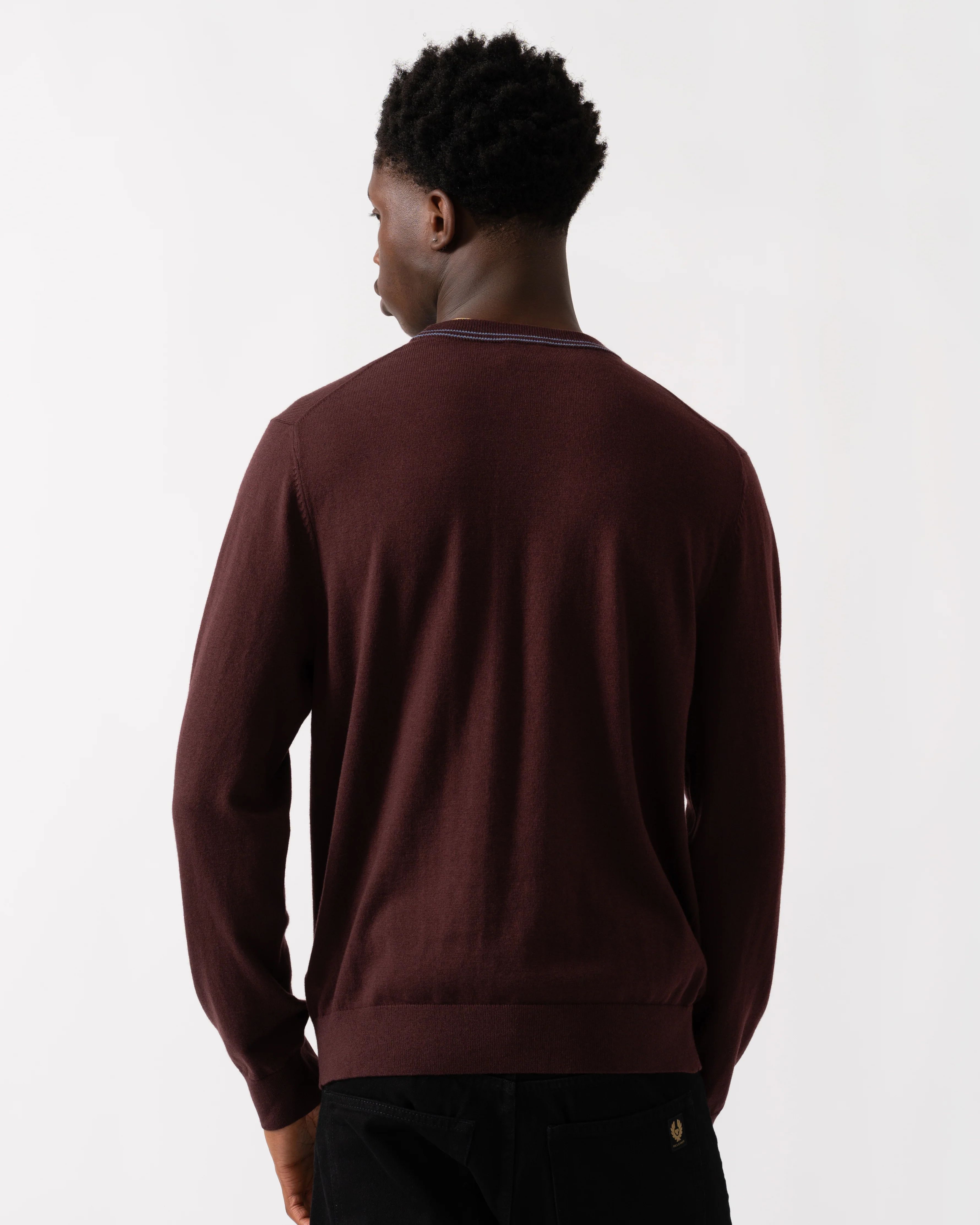 PS Paul Smith Mens Zebra Badge Crew Neck Jumper - 29 Very Dark Red - Image 4