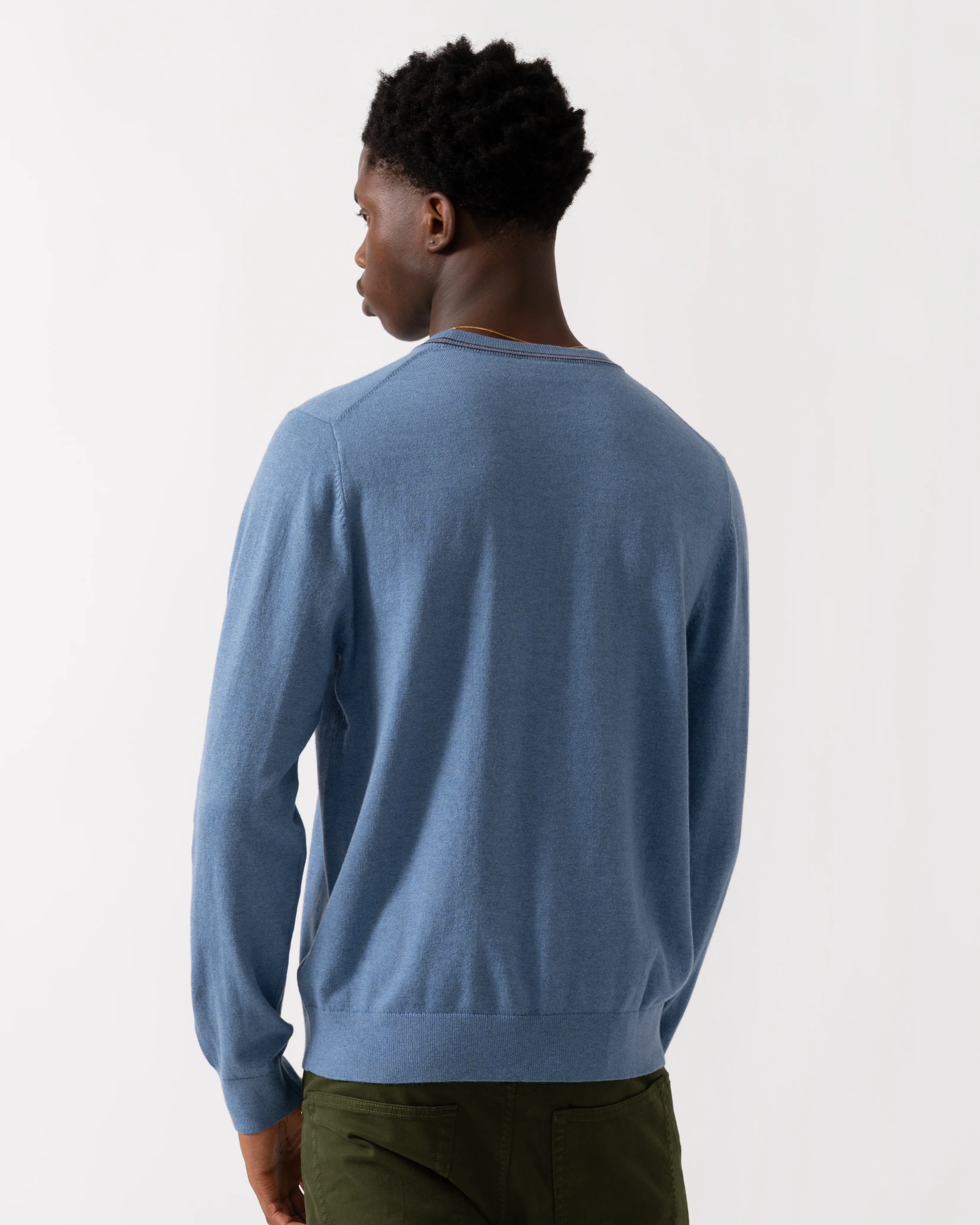 PS Paul Smith Mens Zebra Badge Crew Neck Jumper - 43 Greyish Blue - Image 4