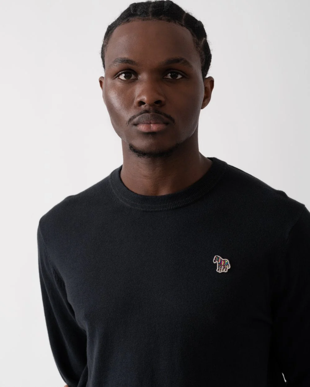 PS Paul Smith Mens Zebra Badge Crew Neck Jumper - 79 Black - Image 2