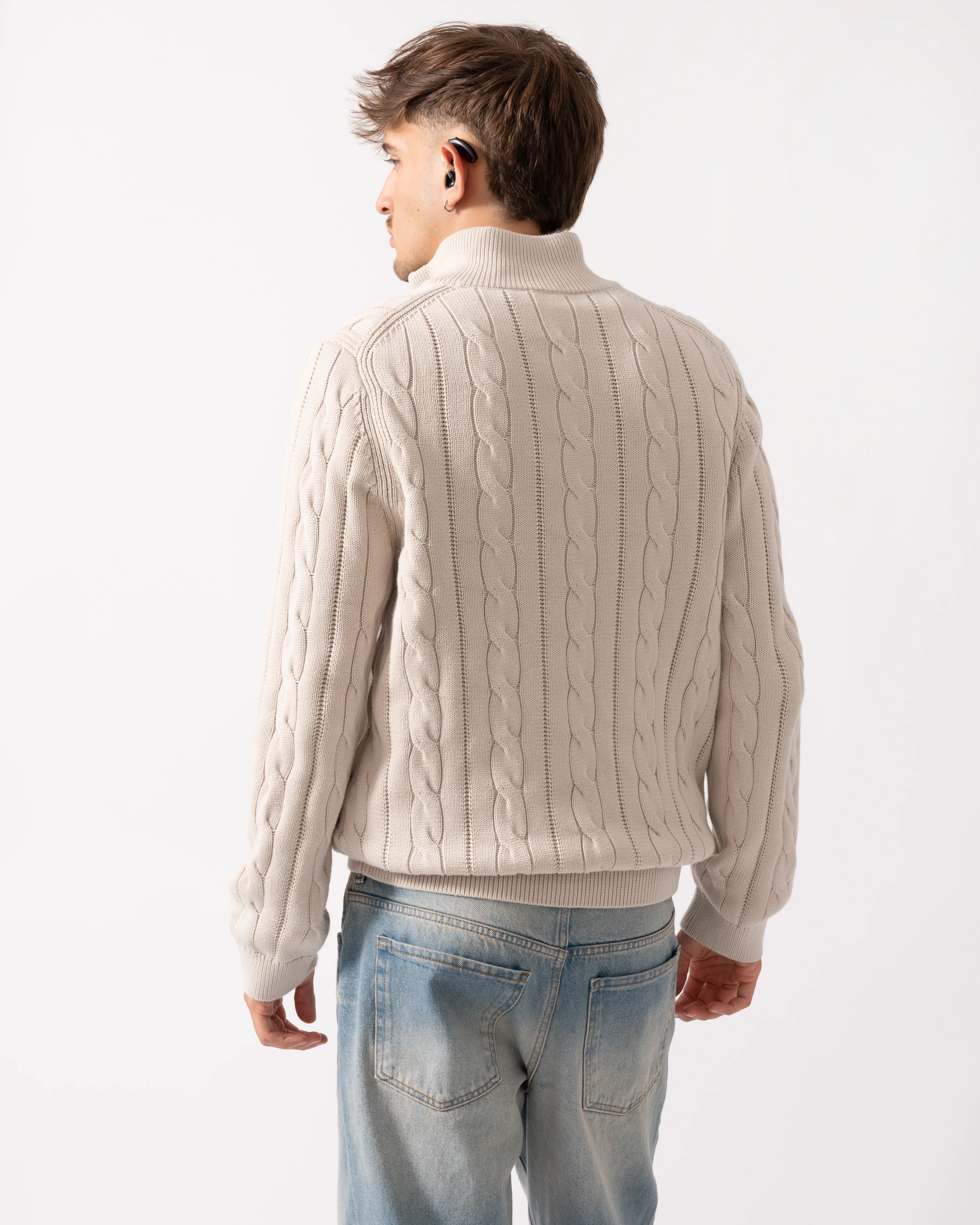 PS Paul Smith Mens Zip Neck Sweater - 02 Off White - Image 4