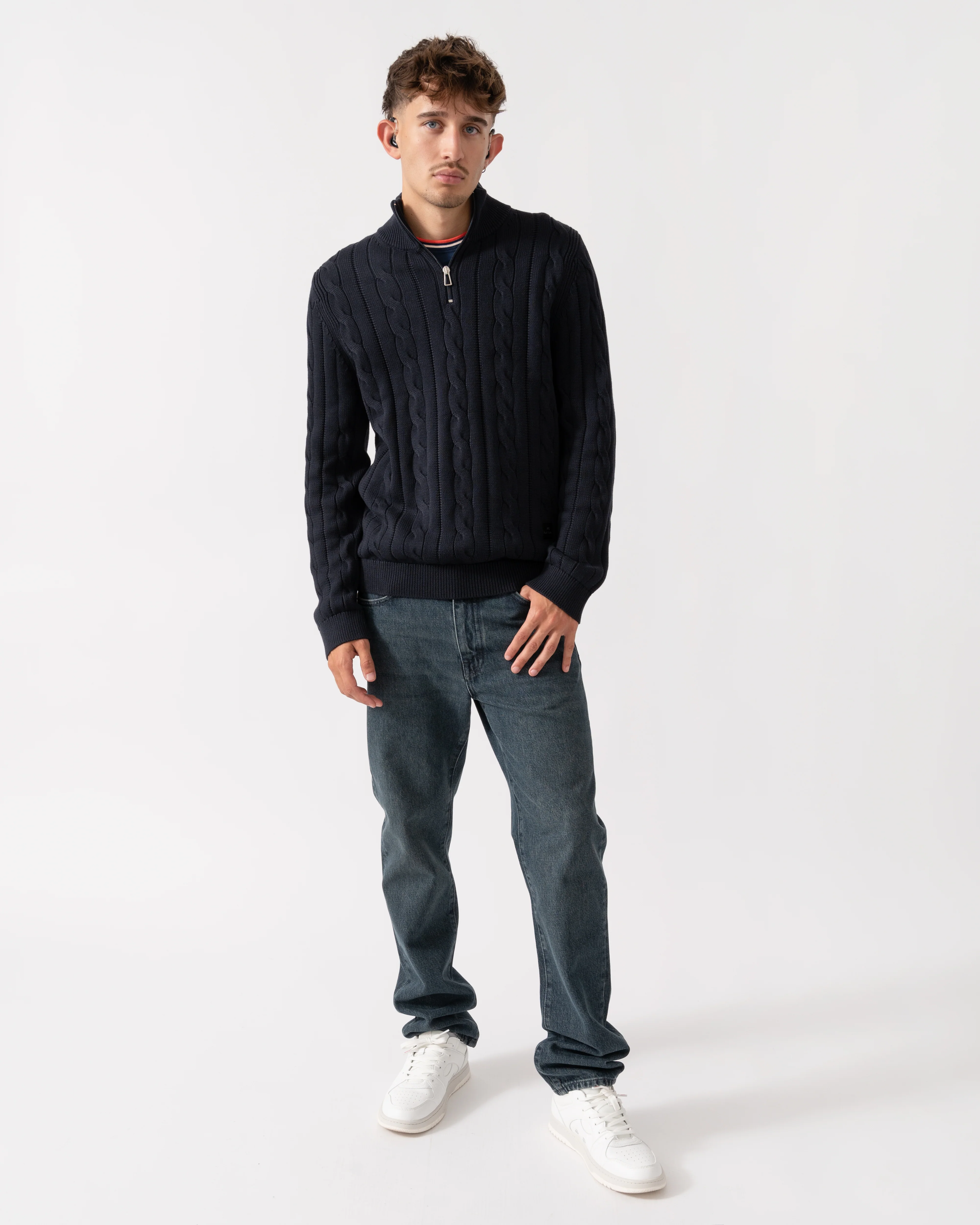 PS Paul Smith Mens Zip Neck Sweater - 49 Very Dark Navy - Image 2