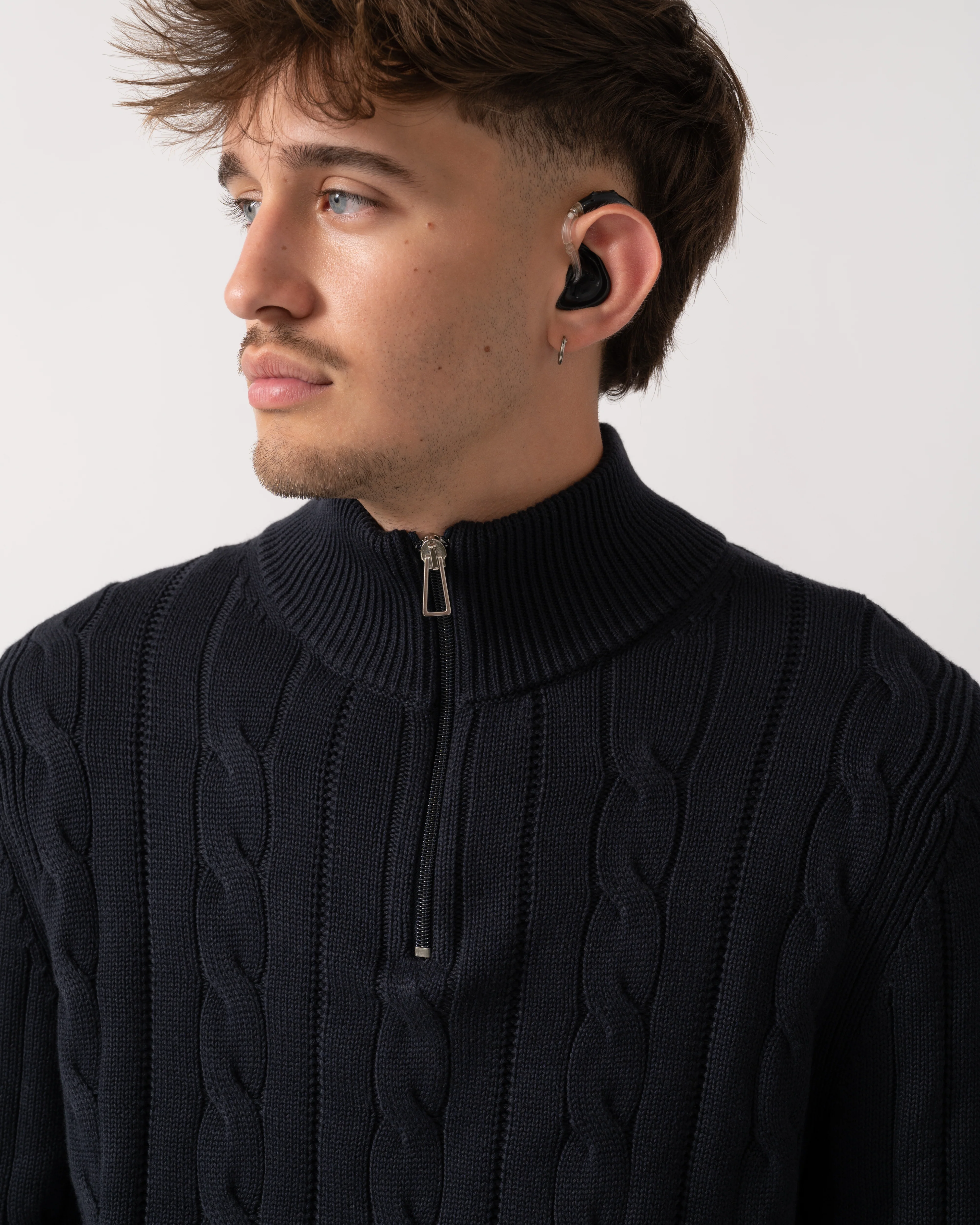 PS Paul Smith Mens Zip Neck Sweater - 49 Very Dark Navy - Image 3