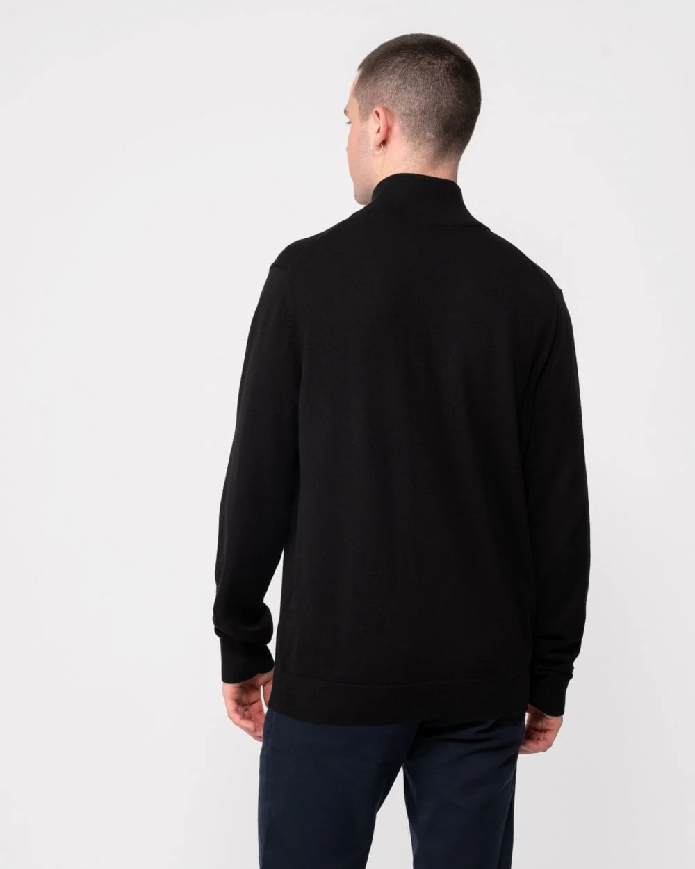 PS Paul Smith Mens Zip Neck Zebra Badge Sweater - 79 Black - Image 4