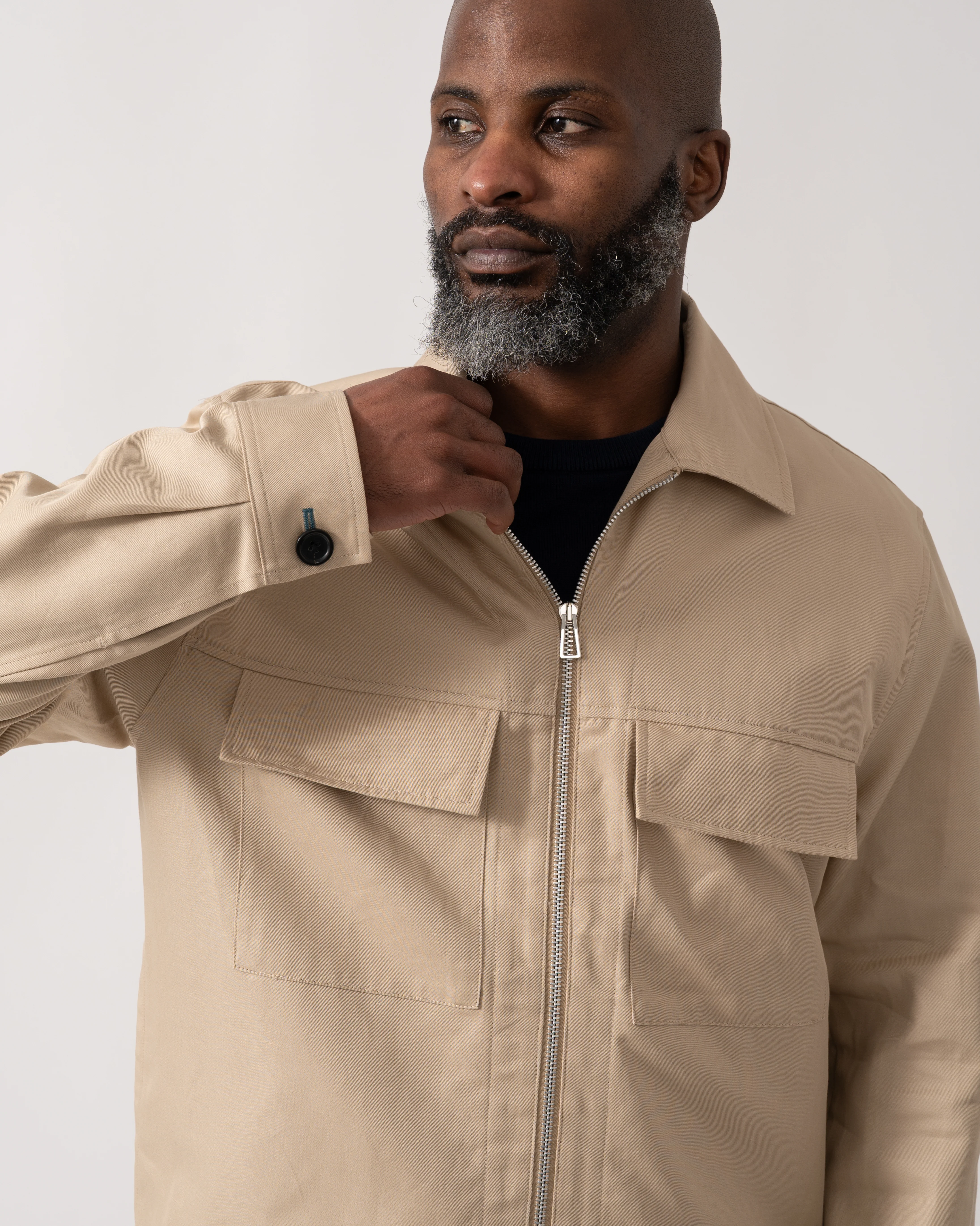 PS Paul Smith Mens Zip Overshirt - 60 Ecru - Image 3