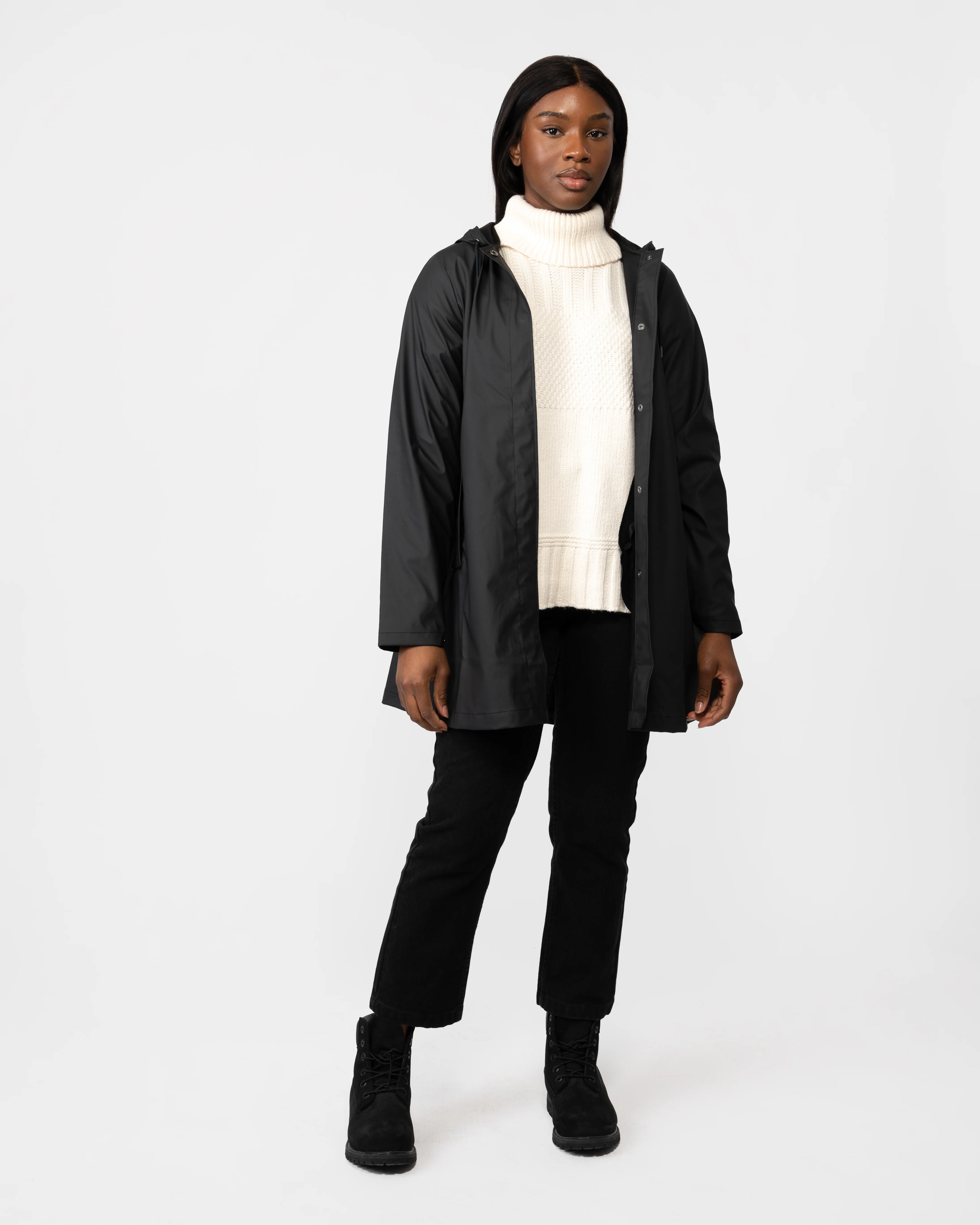 Rains A-line Womens Jacket - 01 Black - Image 2