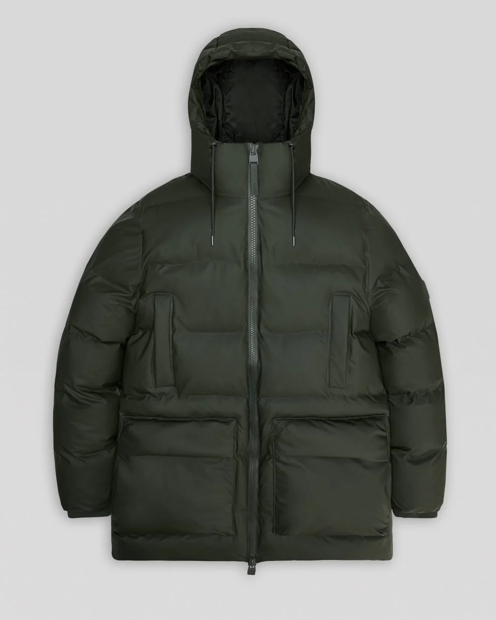 Rains Alta Long Puffer Cargo Jacket - 03 Green - Image 8