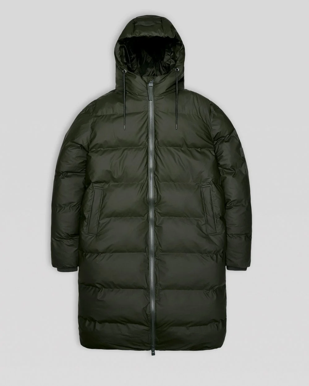 Rains Alta Long Unisex Puffer Jacket - 03 Green - Image 8