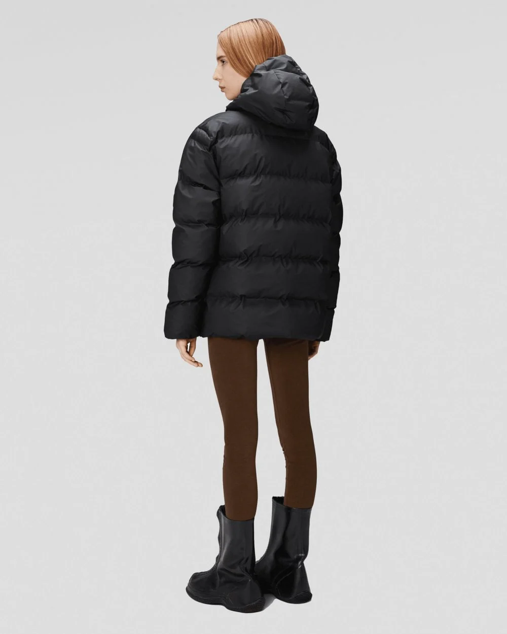 Rains Alta Unisex Puffer Jacket - 01 Black - Image 5