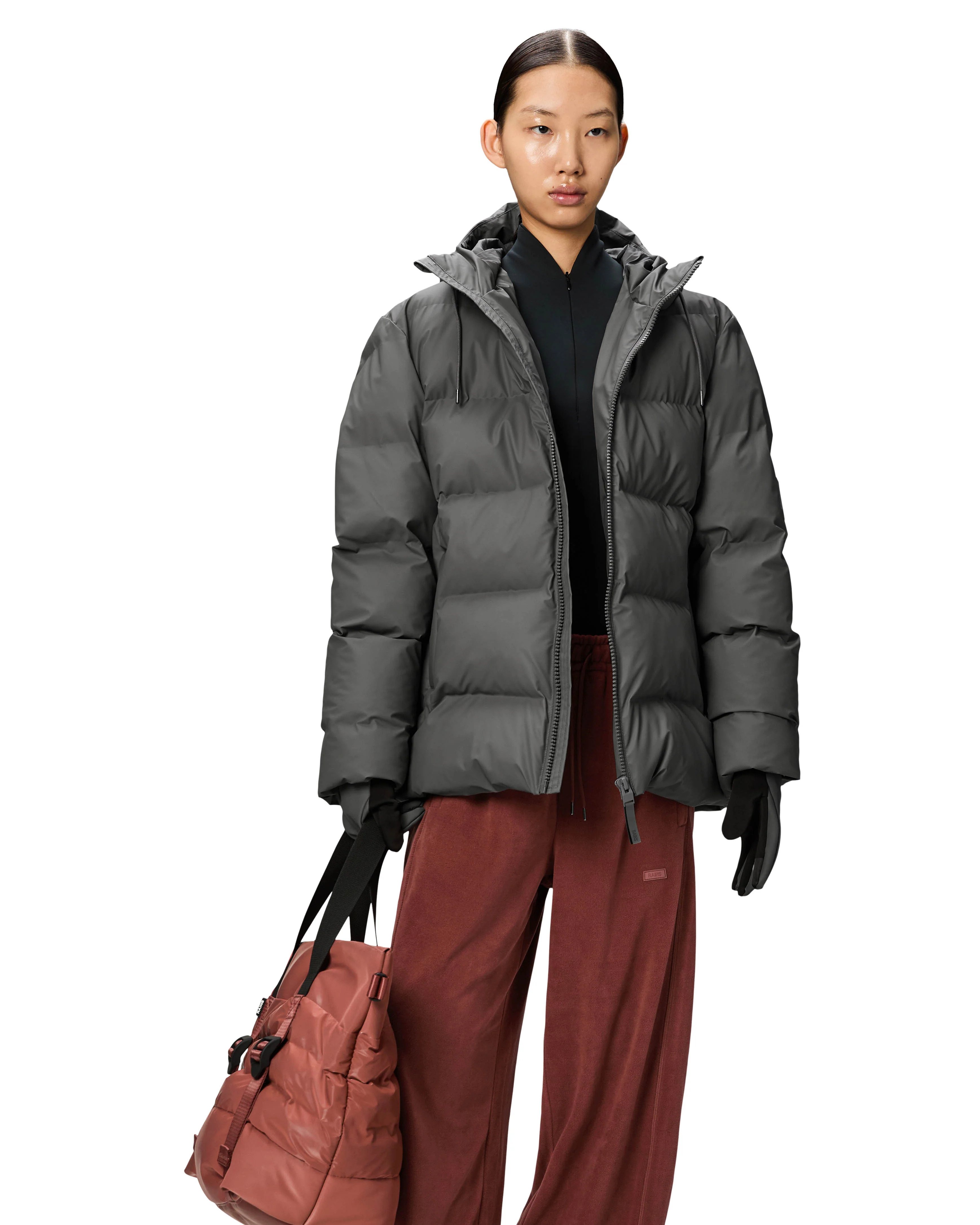 Rains Alta Unisex Puffer Jacket - 13 Grey - Image 7