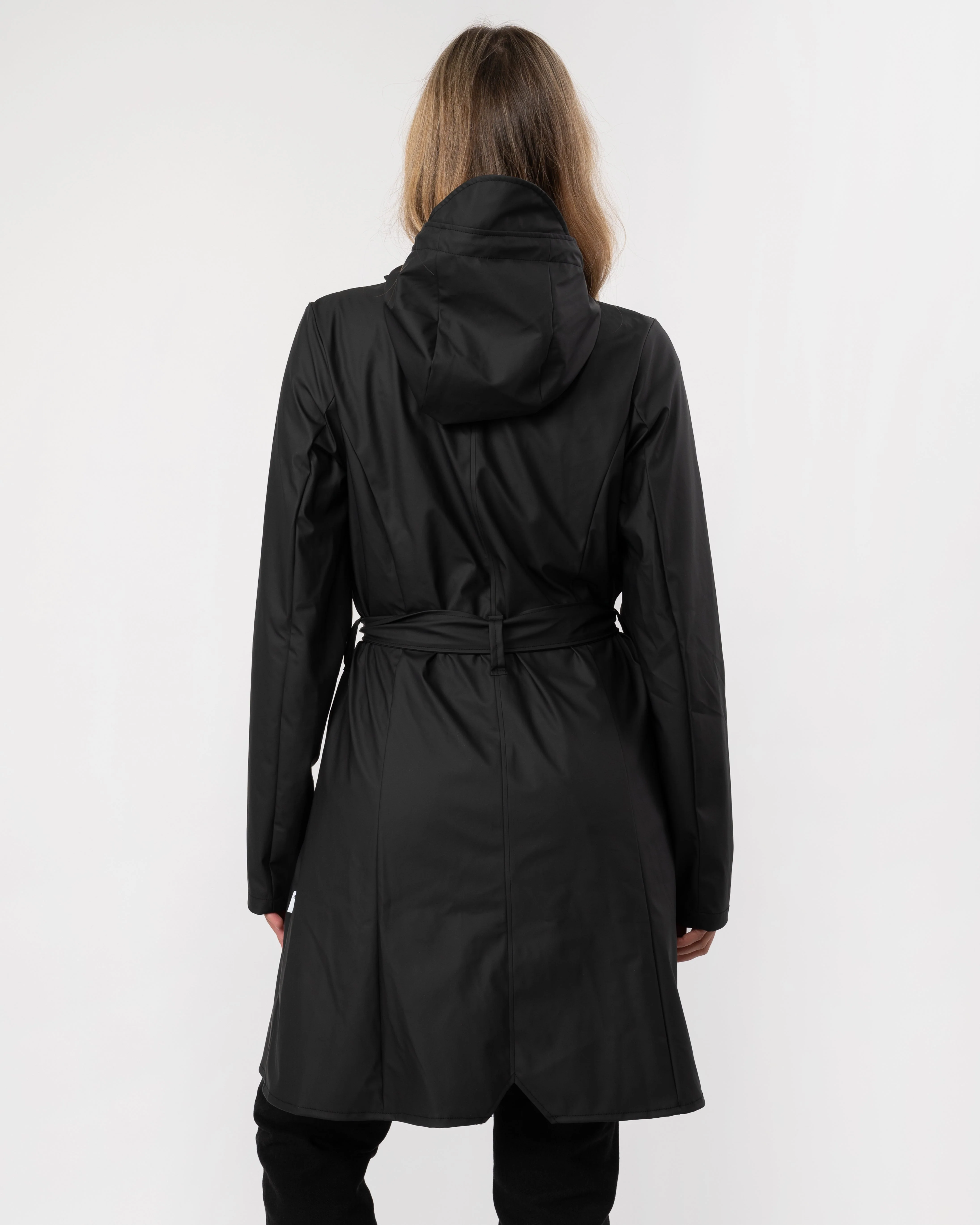 Rains Curve Long Womens Jacket - 01 Black - Image 5