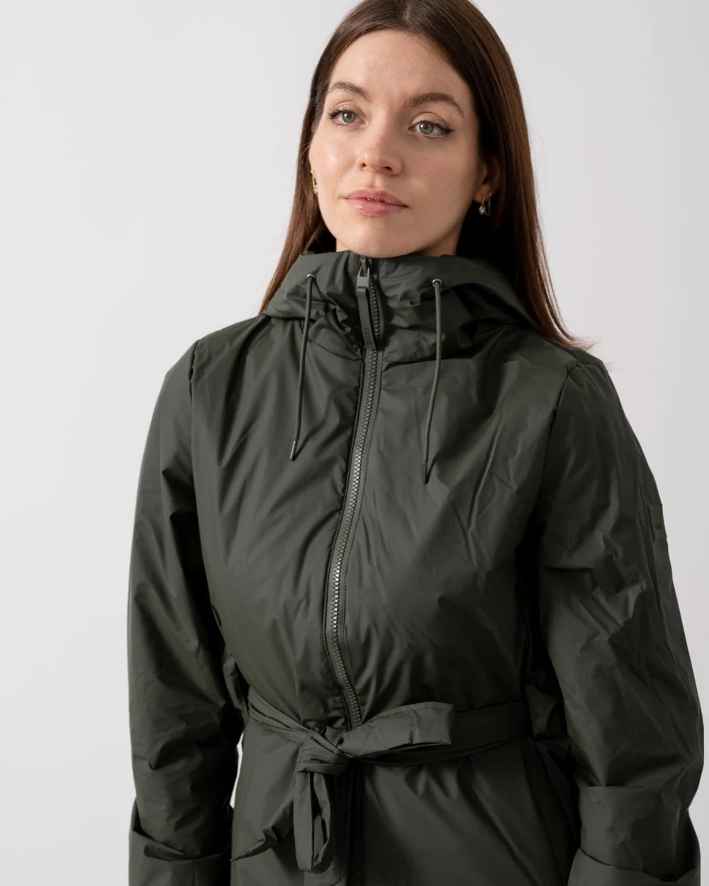 Rains Lohja Long Insulated Curve Jacket - 03 Green - Image 3