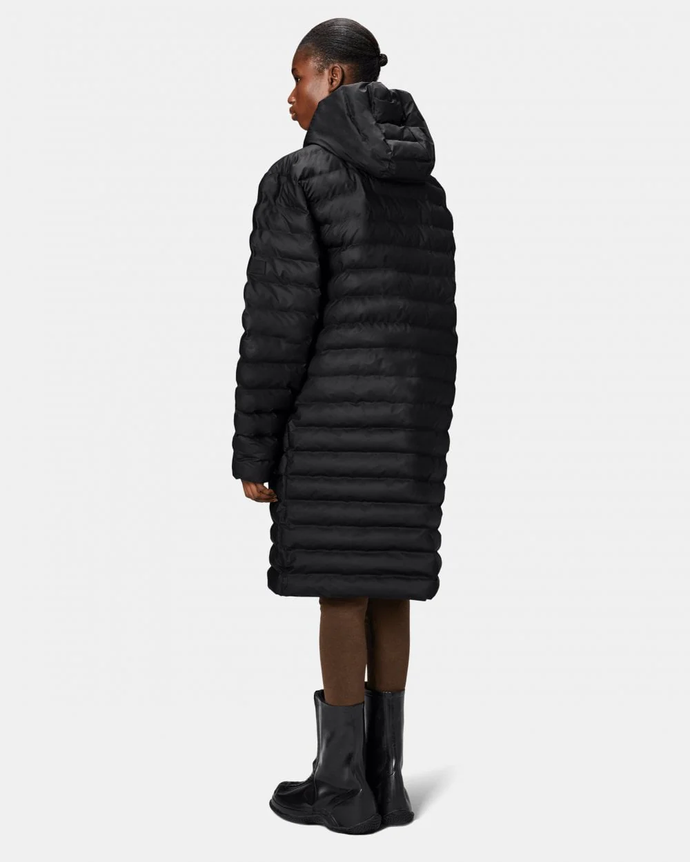 Rains Lohja Longer Puffer Jacket - 01 Black - Image 3
