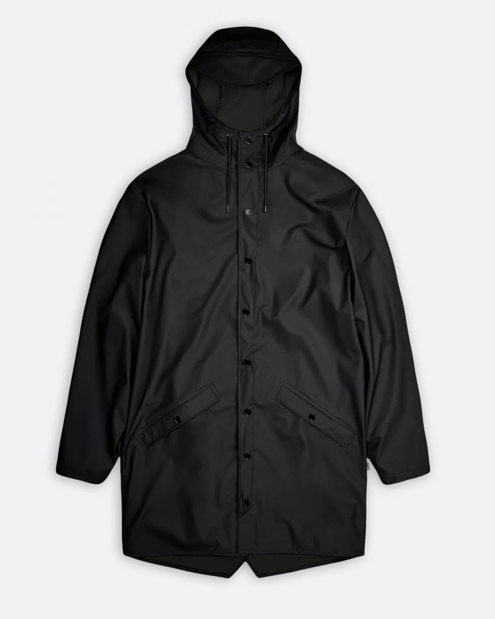 Rains Long Unisex Jacket - 01 Black - Image 2