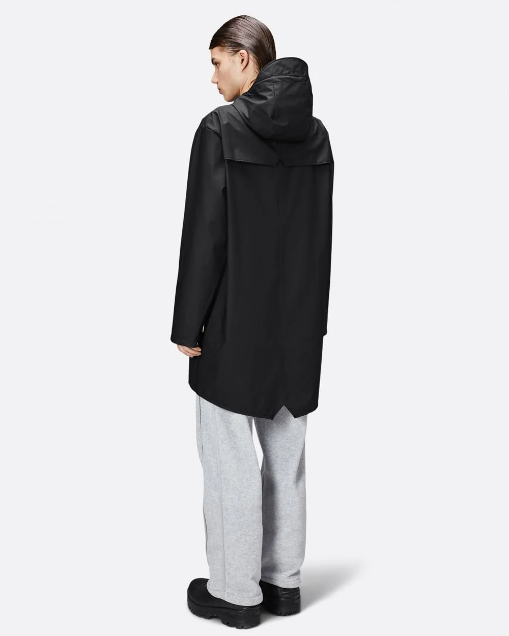 Rains Long Unisex Jacket - 01 Black - Image 4