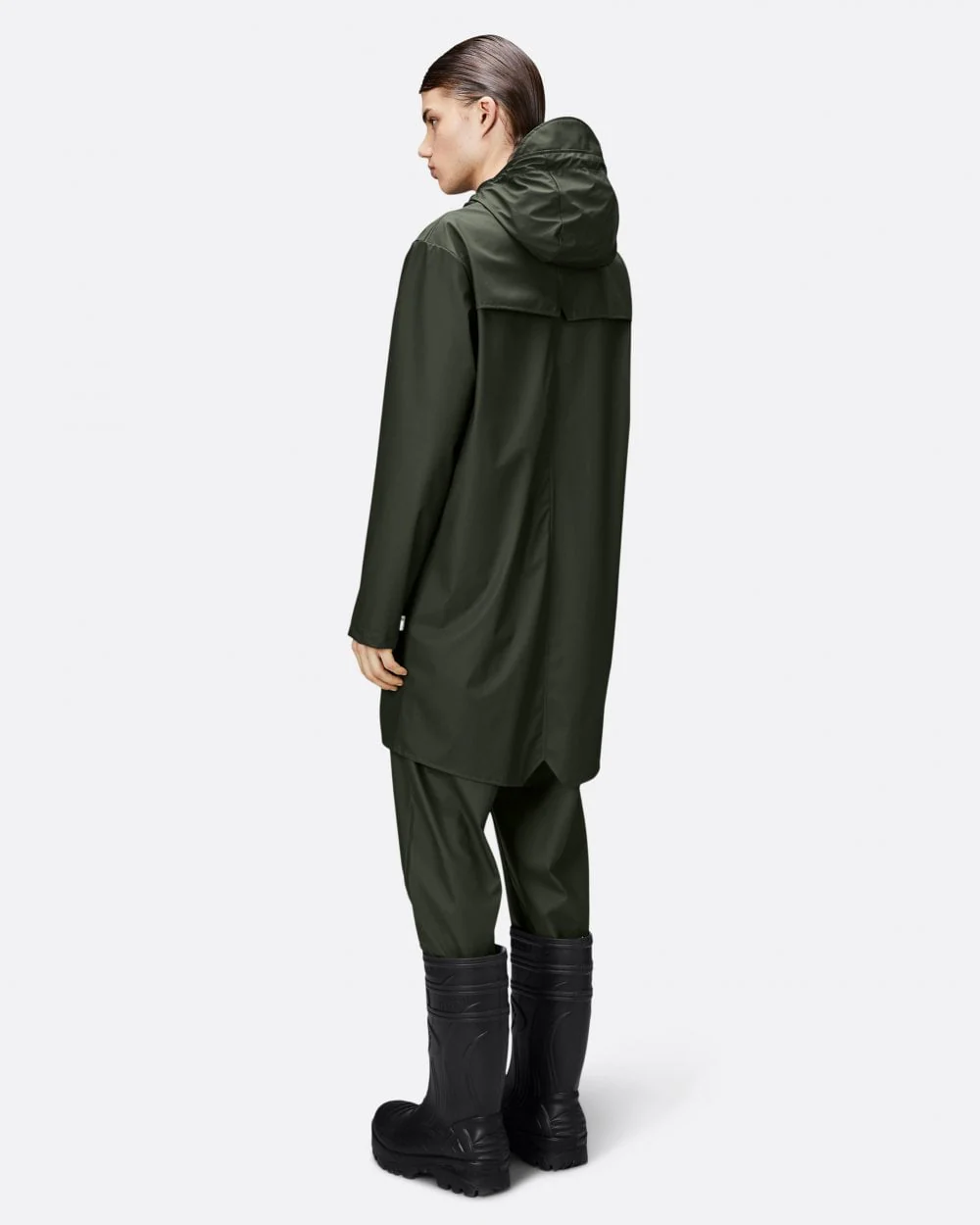 Rains Long Unisex Jacket - 03 Green - Image 4