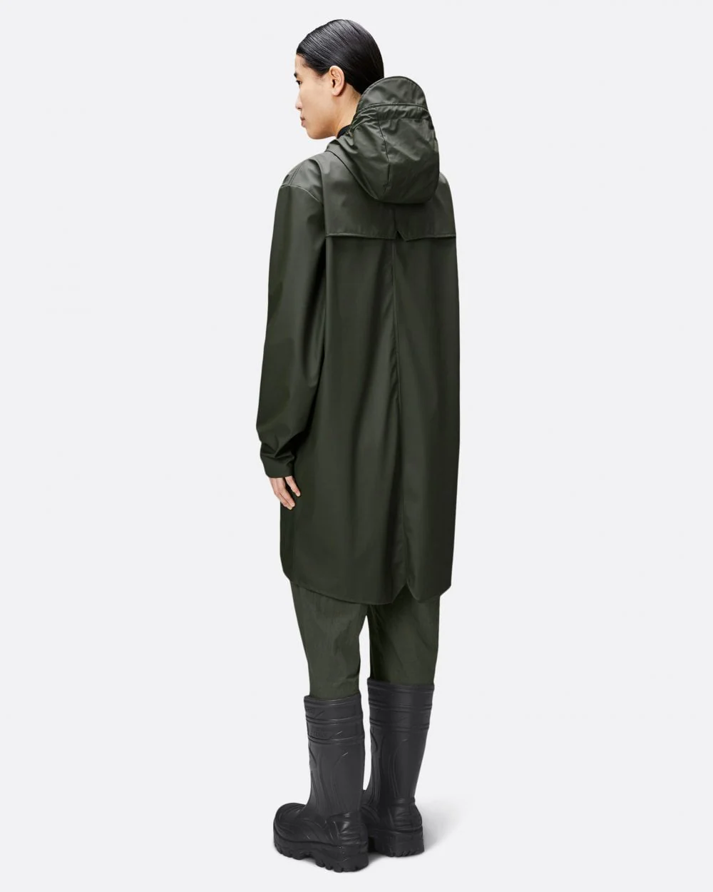 Rains Long Unisex Jacket - 03 Green - Image 5