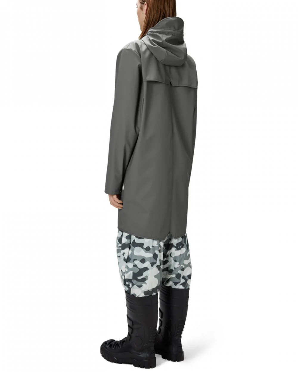 Rains Long Unisex Jacket - 13 Grey - Image 7