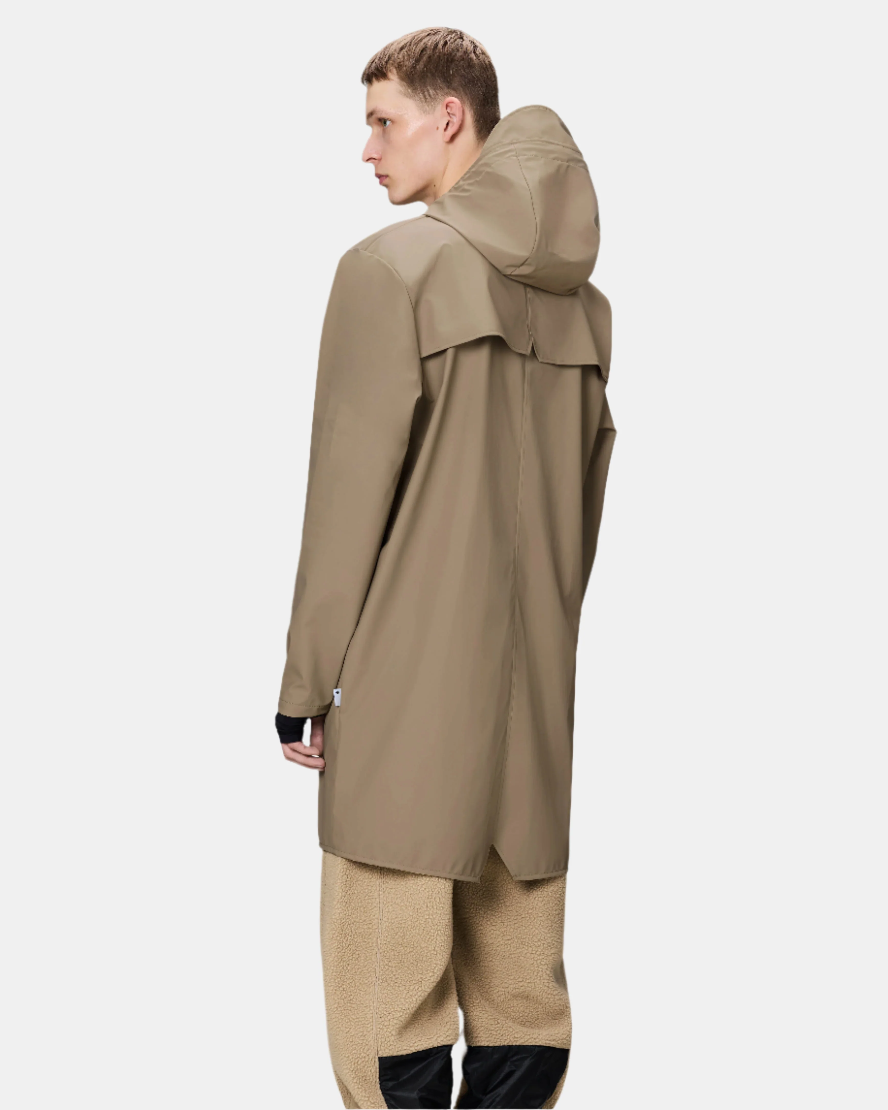 Rains Long Unisex Jacket - 133 Beige - Image 3