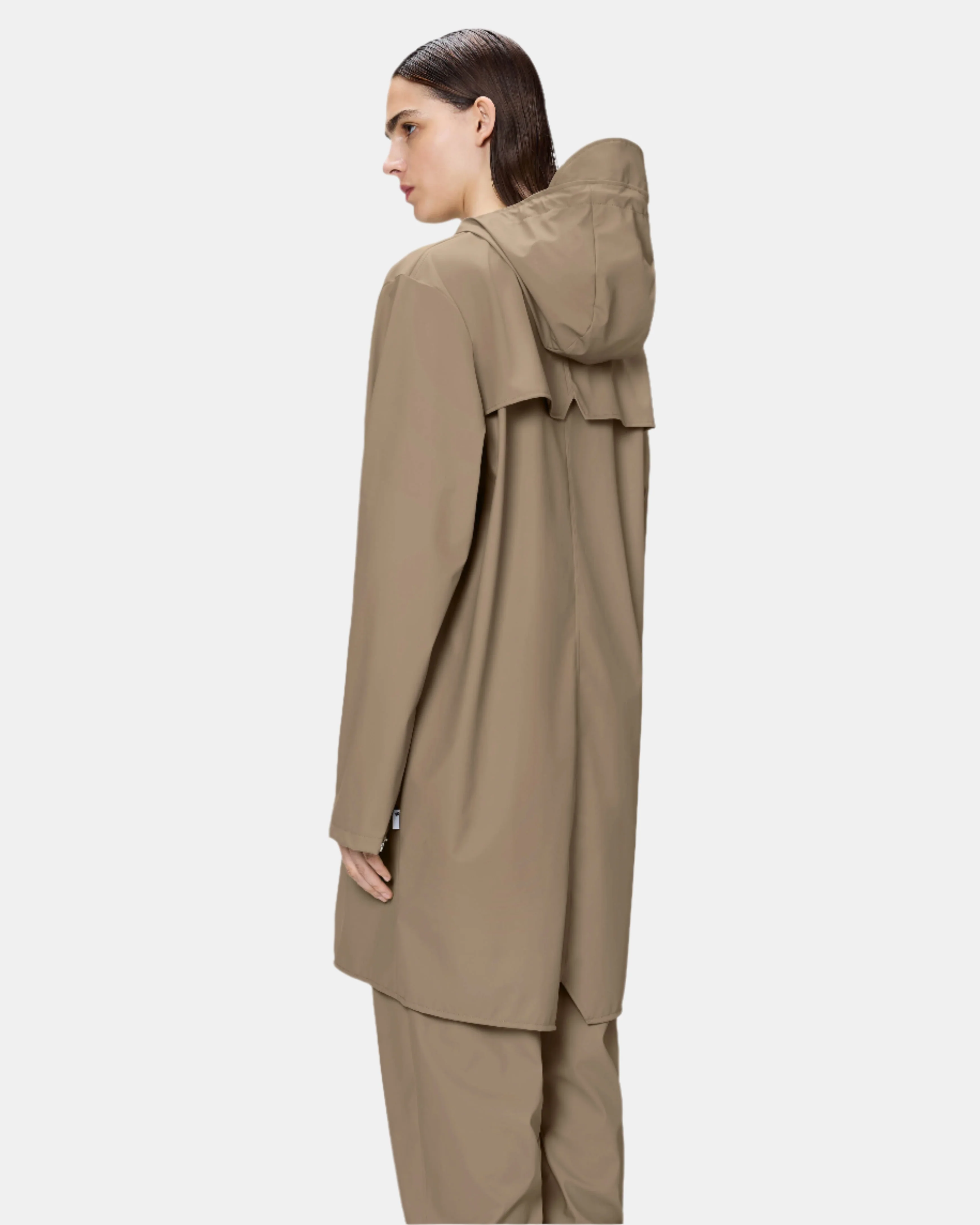 Rains Long Unisex Jacket - 133 Beige - Image 7