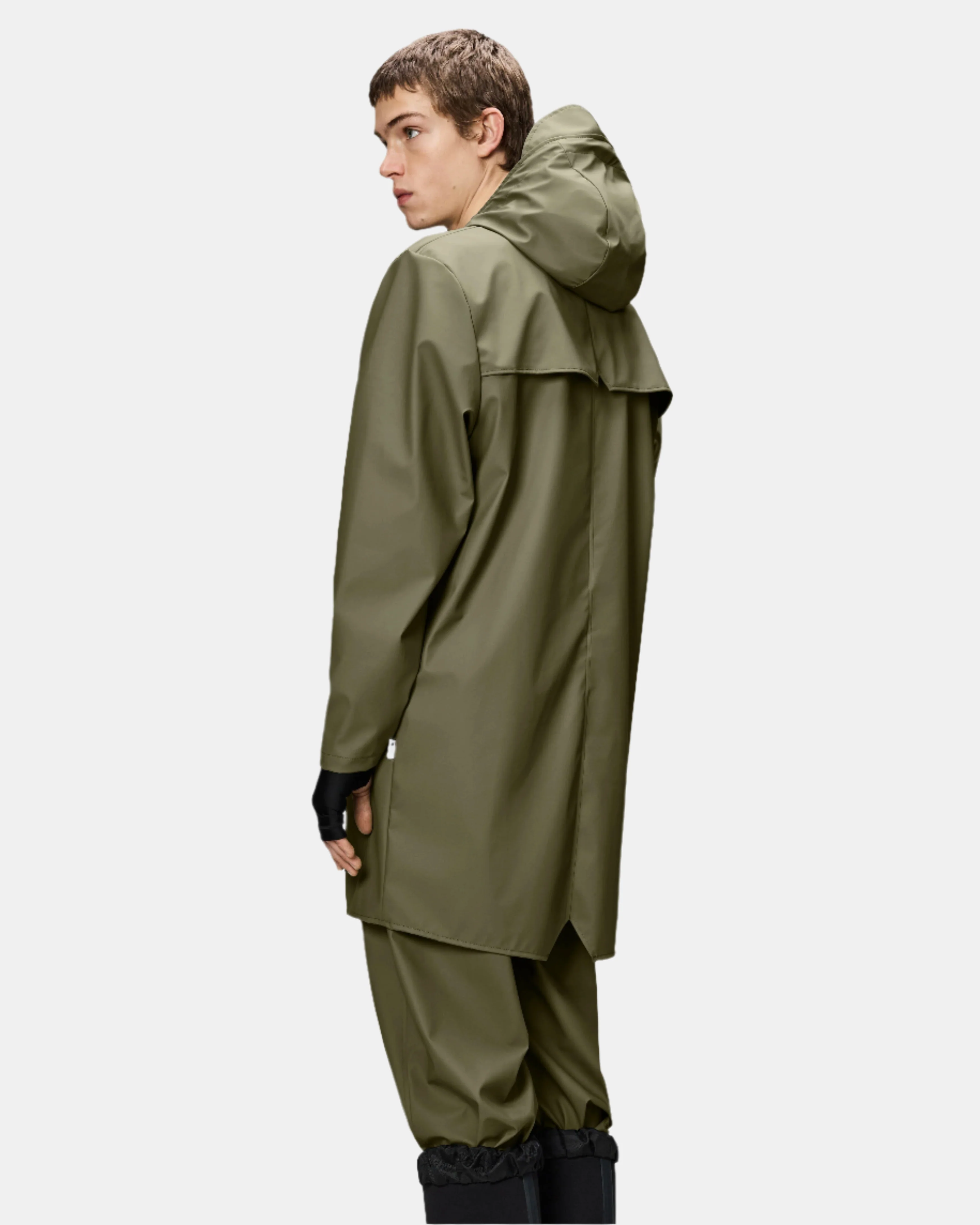 Rains Long Unisex Jacket - 134 Marsh - Image 3