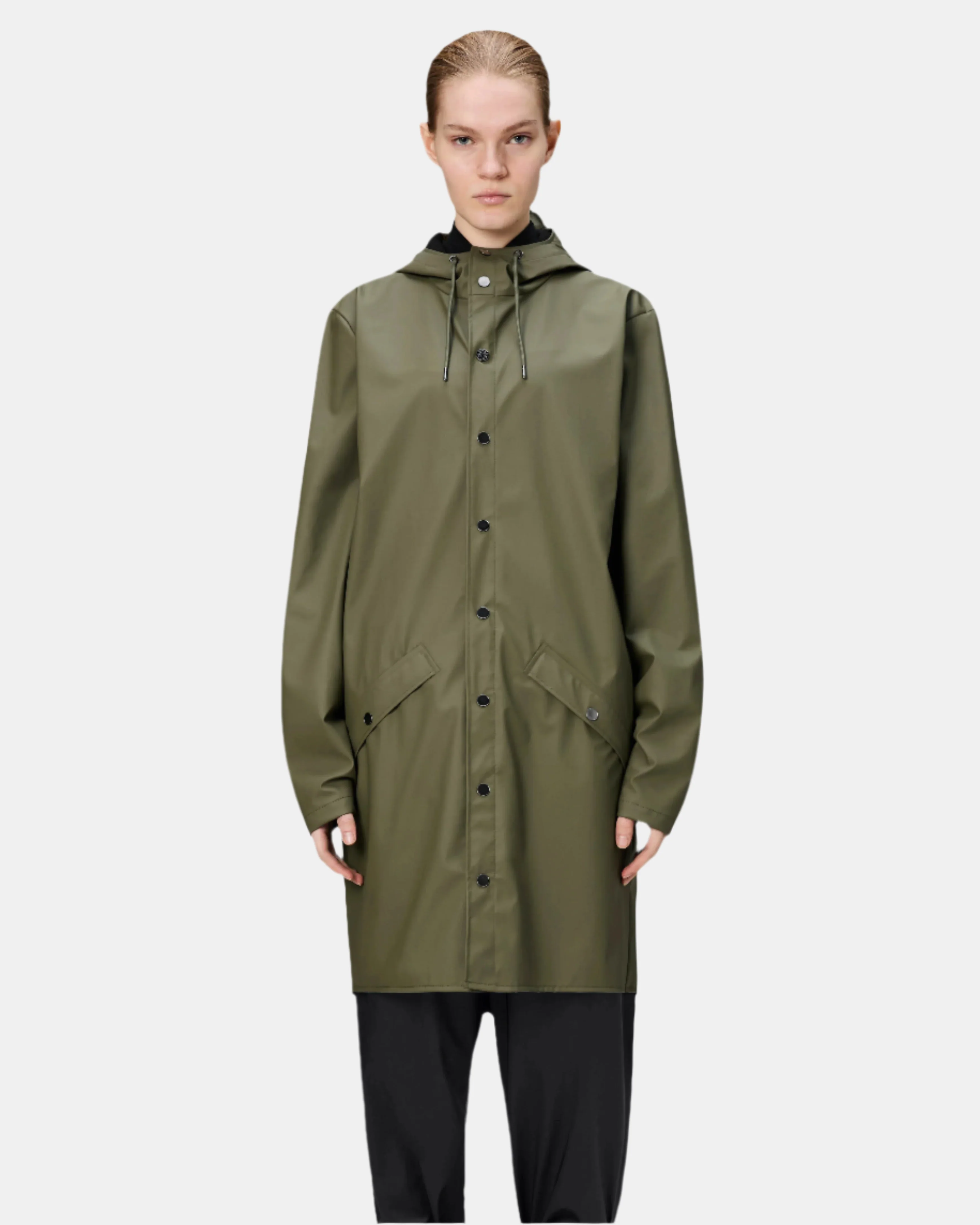 Rains Long Unisex Jacket - 134 Marsh - Image 6