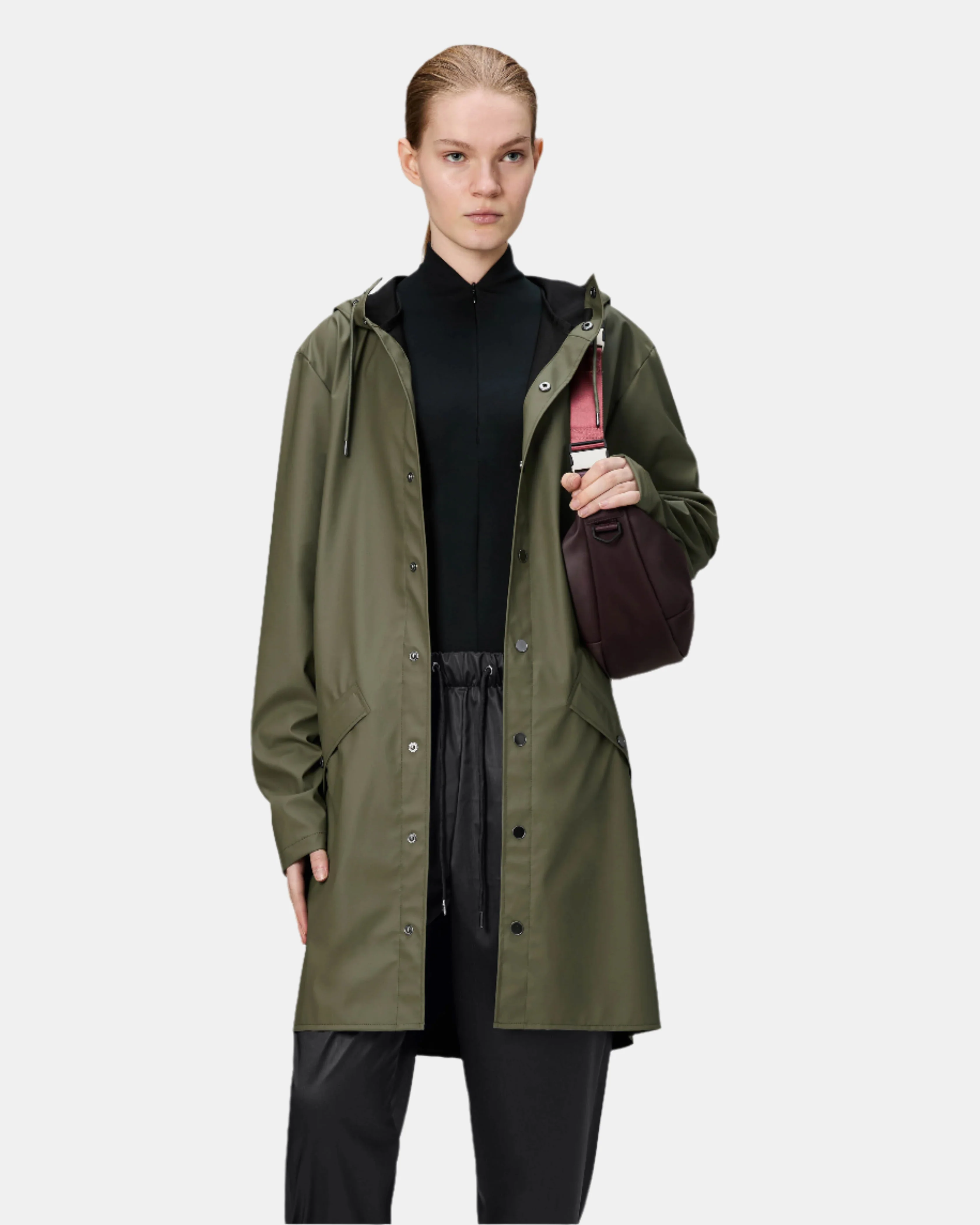 Rains Long Unisex Jacket - 134 Marsh - Image 8