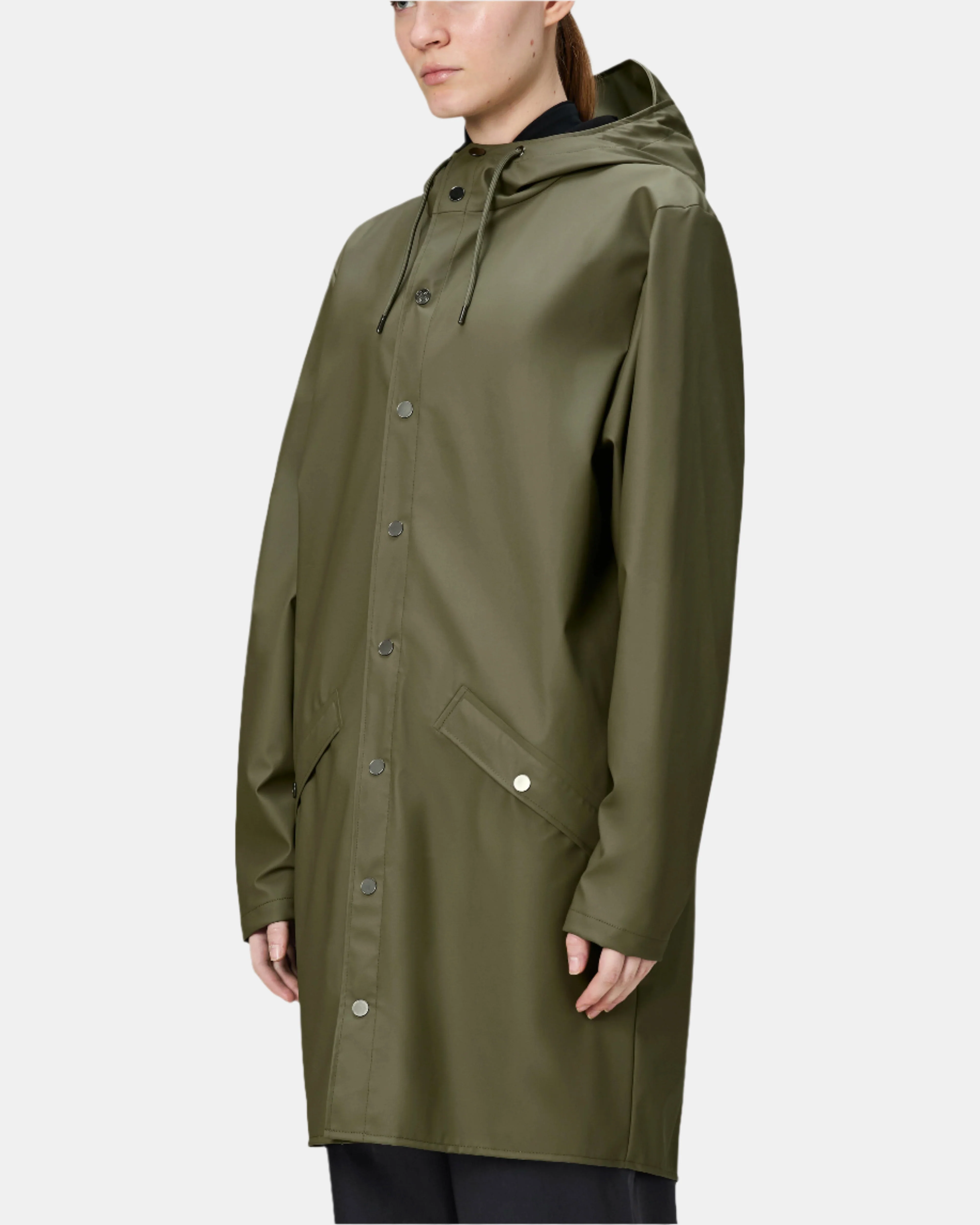 Rains Long Unisex Jacket - 134 Marsh - Image 9