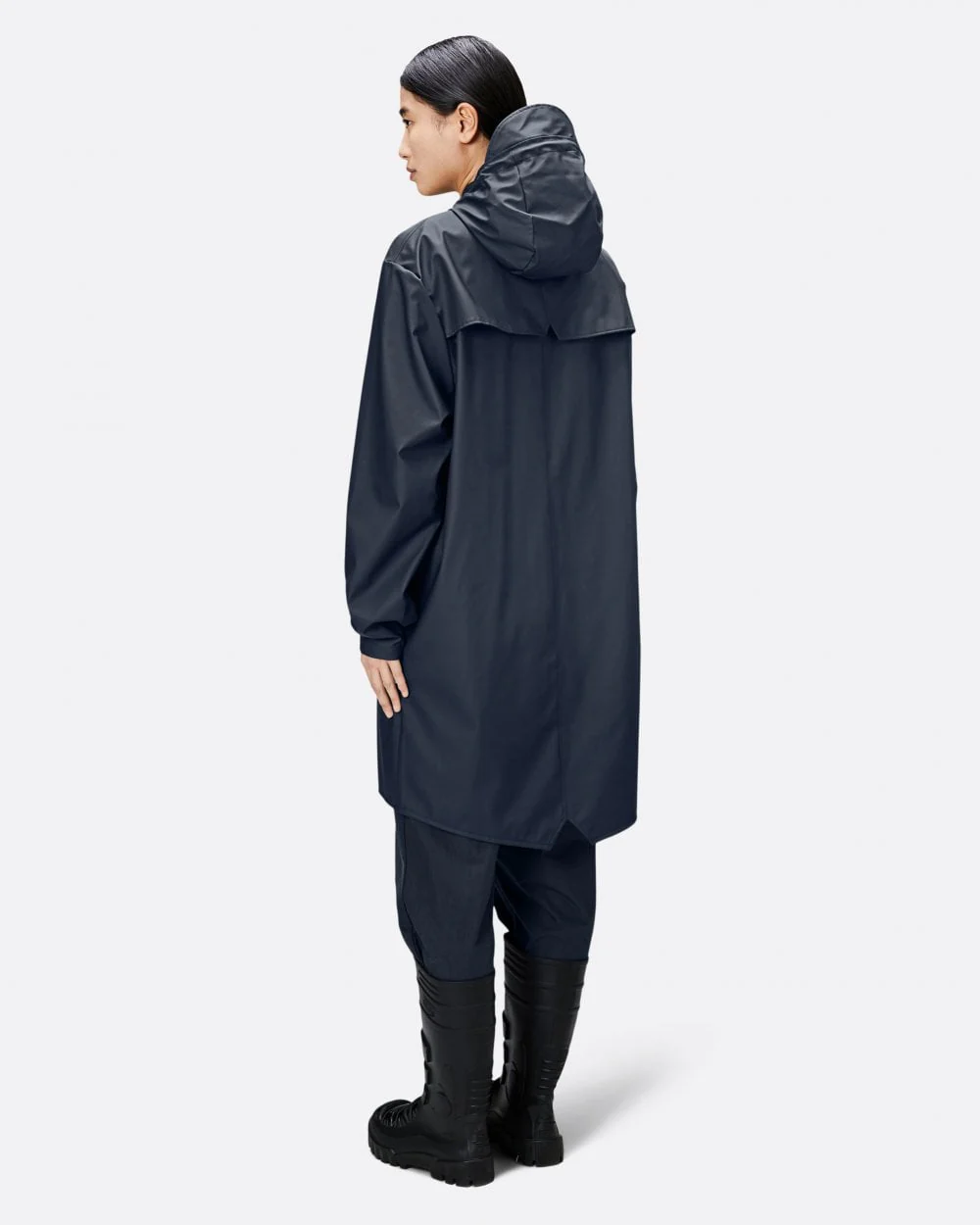 Rains Long Unisex Jacket - 47 Navy - Image 4